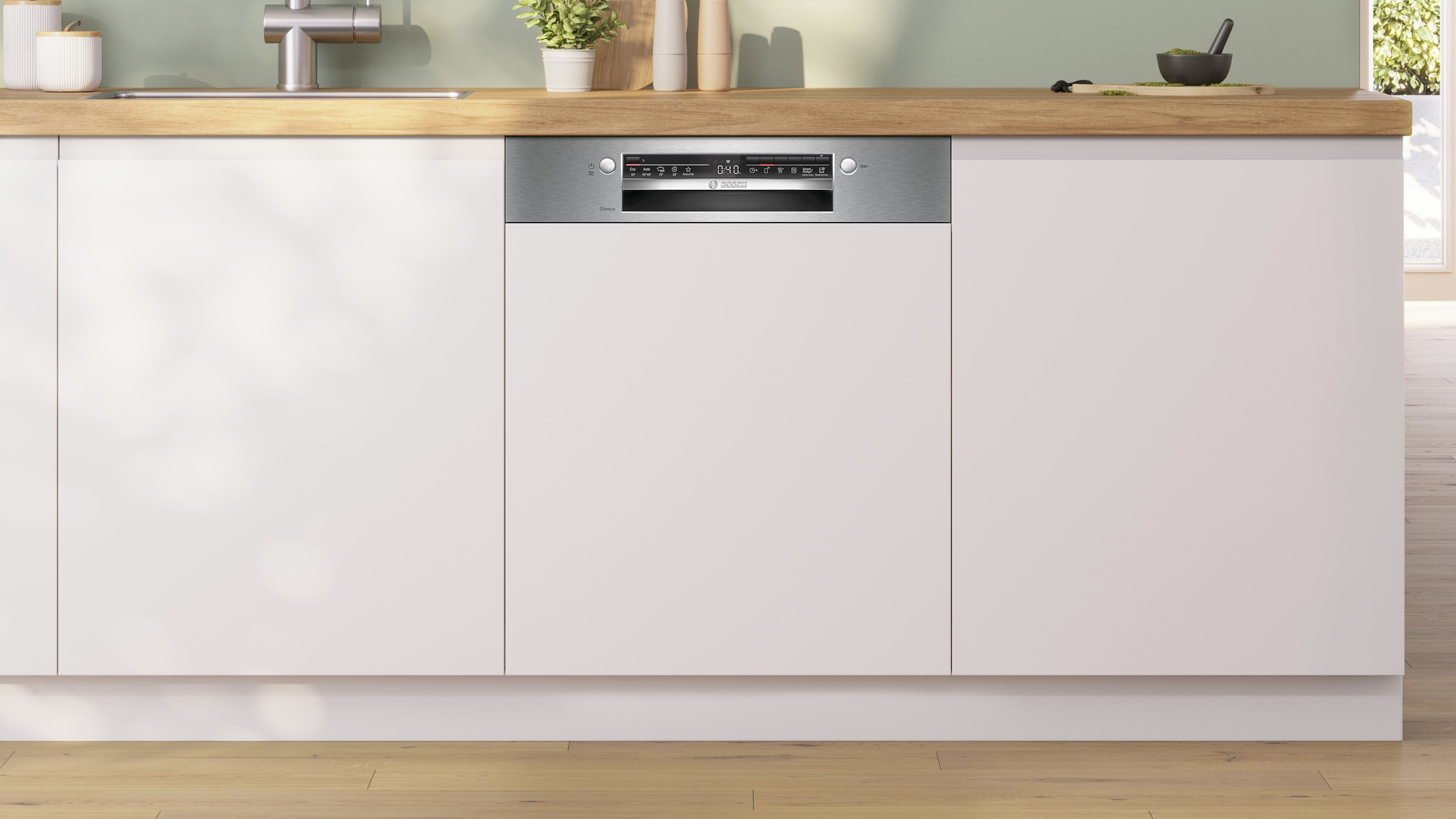 BOSCH teilintegrierbarer Geschirrspüler Serie 2 »SMI2HTS08E« 13 tlg. Maßgedecke Geräuschreduktion bis zu 30 Minuten dank Silence on demand