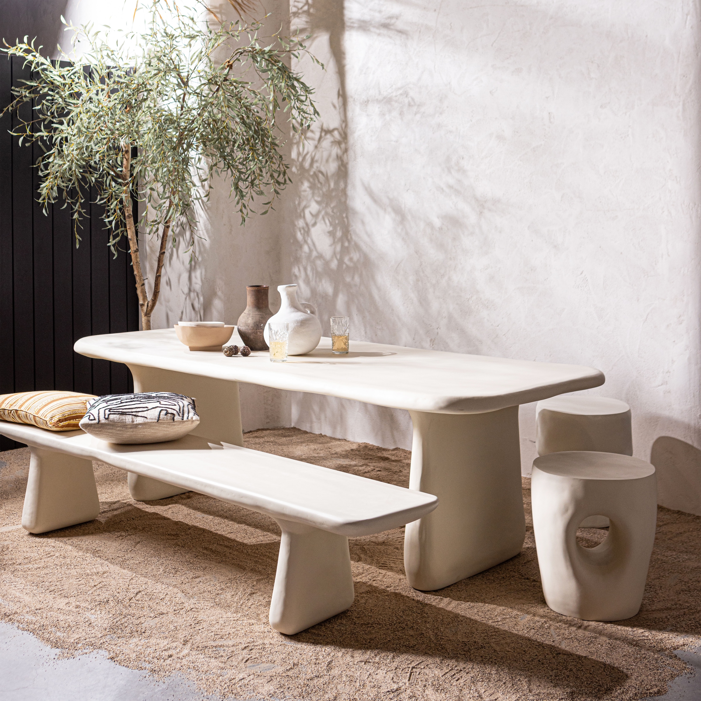 WOOOD Beistelltisch »Aur Fiber Reinforced Polymer organische Form H 50 x B 40 x T 40 cm« Tragkraft 300 kg, extremes Kompositmaterial, für In- und Outdoor
