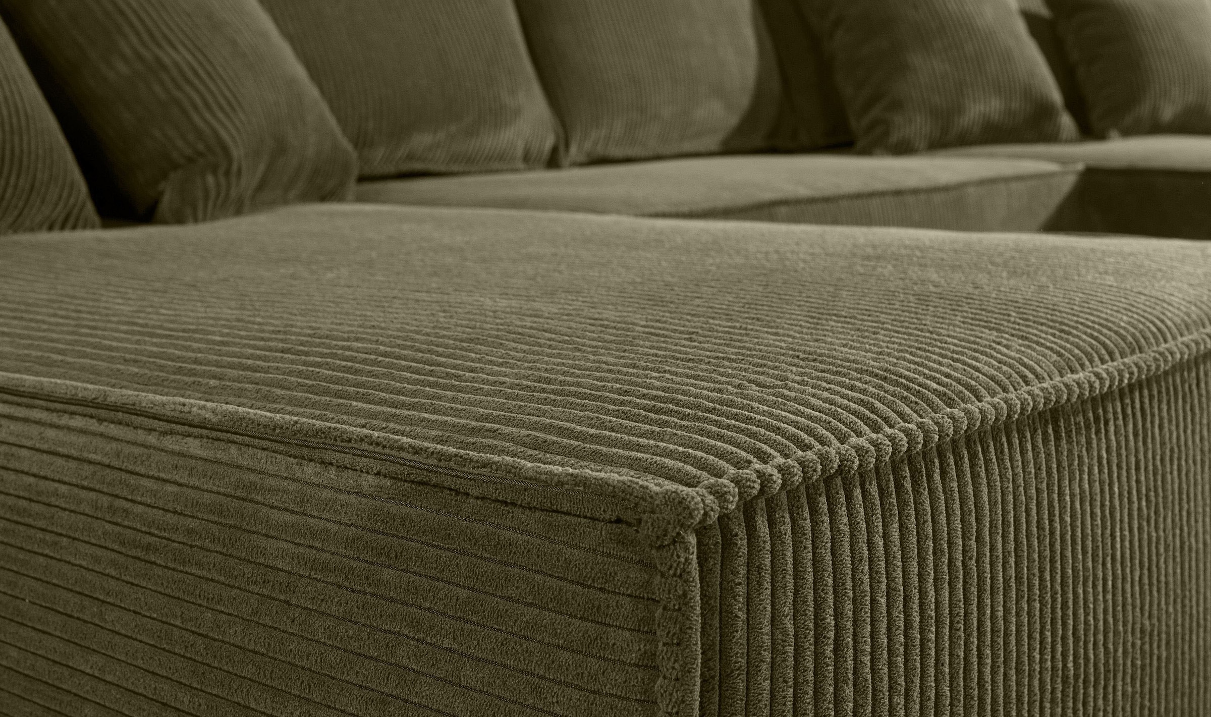 COLLECTION AB Wohnlandschaft »Manhattan U-Form, B: 313 cm, in Breit- oder Normalcord« Bettfunktion, Bettkasten & Zierkissen, Federkern