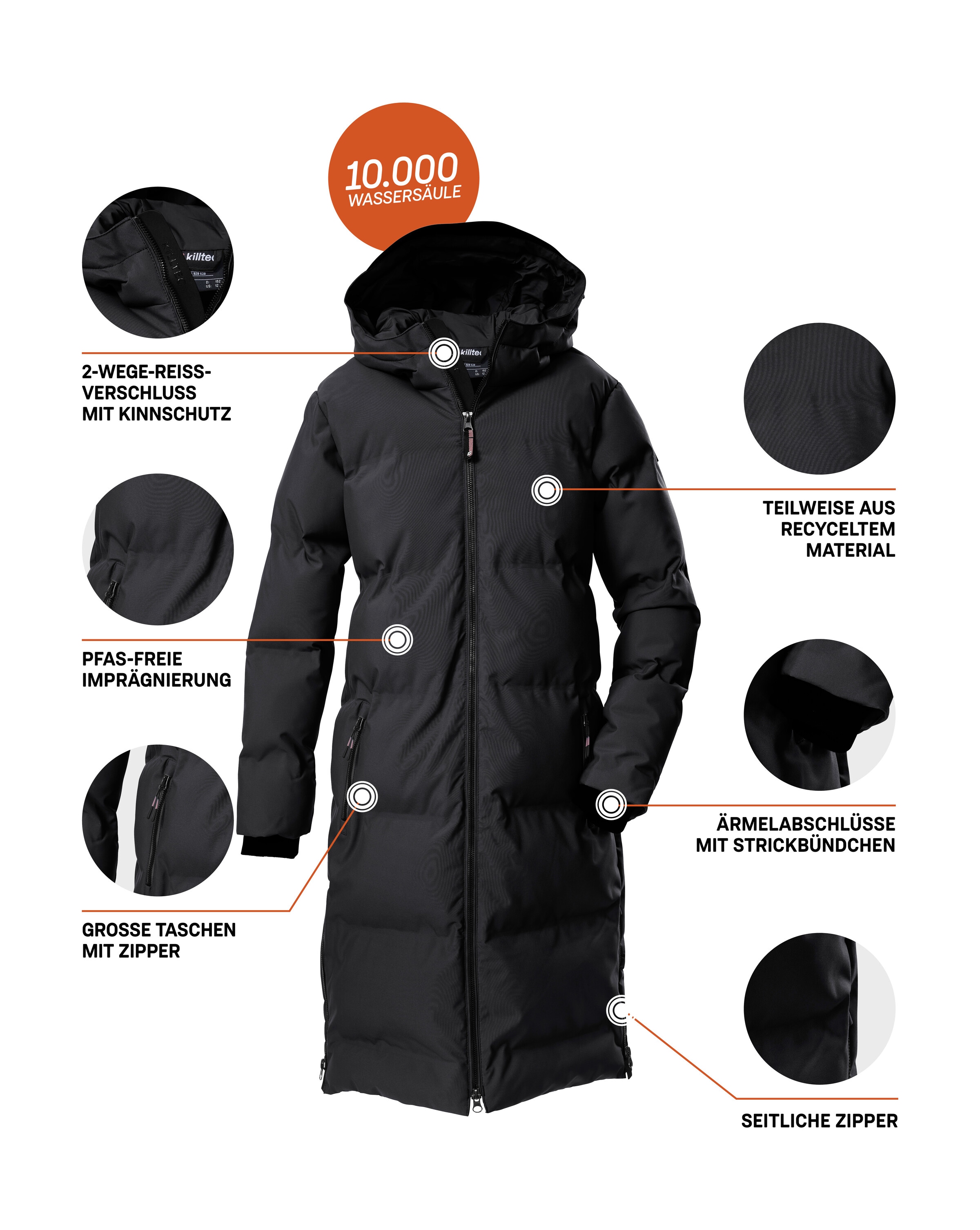 Killtec Steppmantel »KOW 237 GRLS QLTD CT« Winddichter, wasserabweisender Kindermantel, reflektierende Elemente