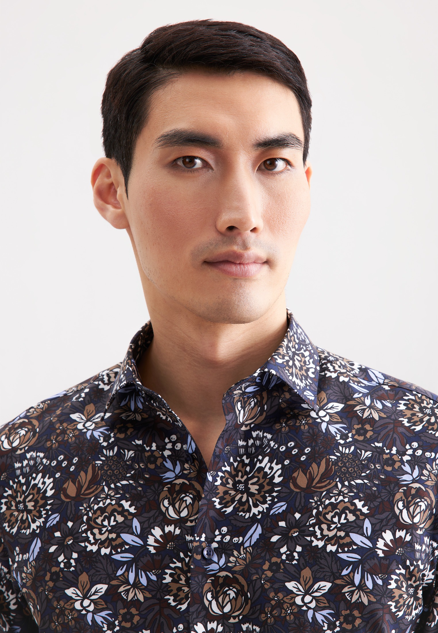 seidensticker Businesshemd »Schwarze Rose« Slim 1/1 Kentkragen Geblümt