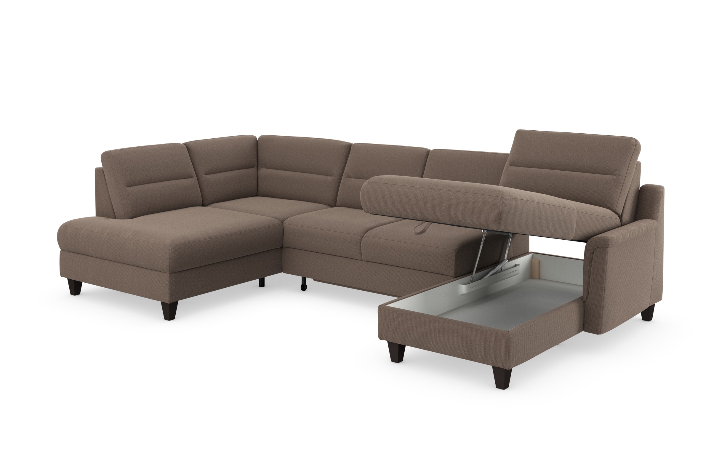 sit&more Wohnlandschaft »Farö U-Form«, inklusive Federkern, wahlweise mit Bettfunktion und Bettkasten