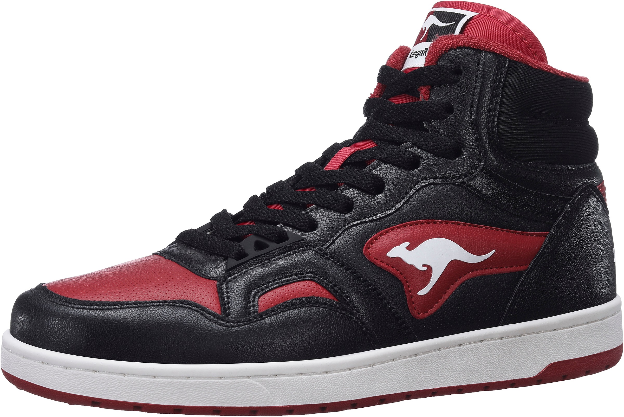 Kangaroos K-Slam Point Mid Gris / Noir - Chaussure Pas Cher Avec ! - Chaussures Basket Montante Homme 54,95