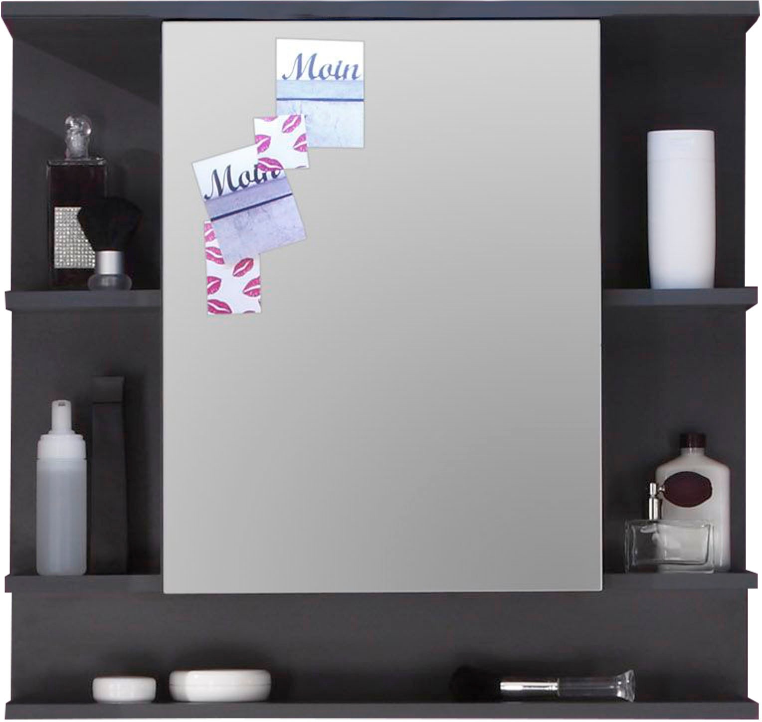 welltime Spiegelschrank »Tias«, (1 St.), Spiegel, B/H/T: ca. 72 / 76 / 20 cm, dunkelgrau, ohne Beleuchtung