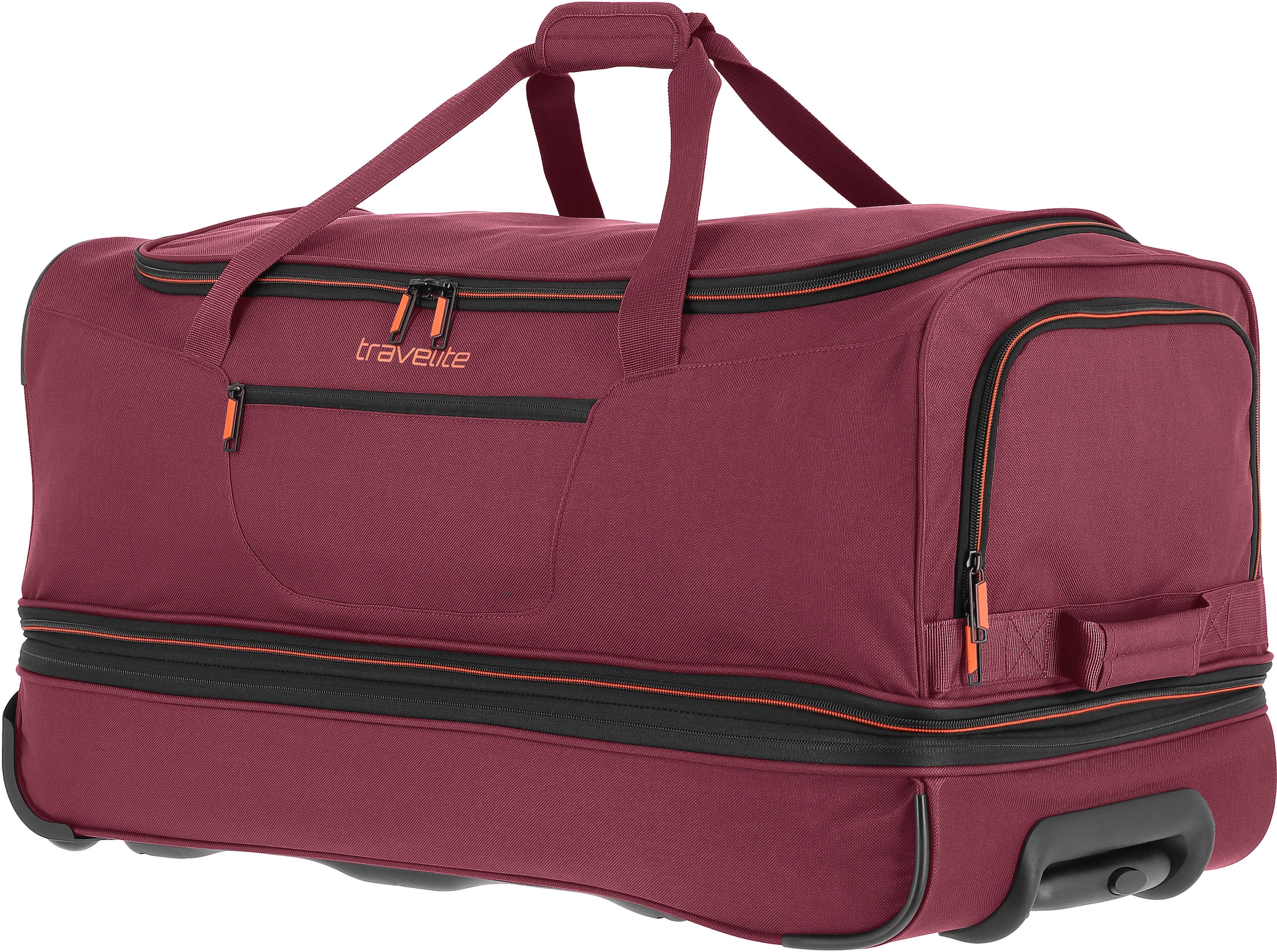 travelite Reisetasche »Basics, 70 cm, bordeaux«, Duffle Bag Reisegepäck Sporttasche Reisebag mit Trolleyfunktion