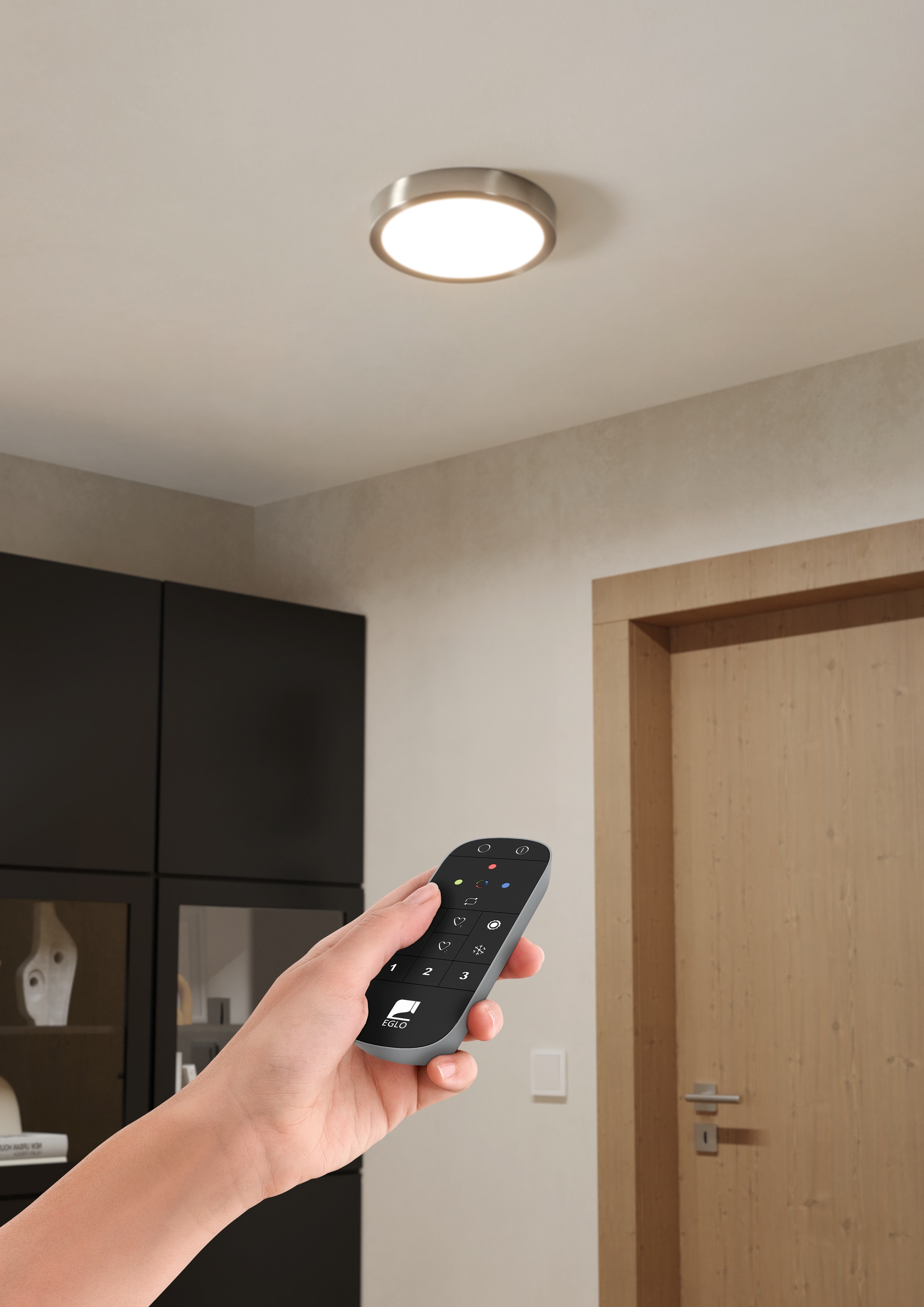 EGLO Smart-Home-Fernbedienung »CONNECT Z REMOTE Fernbedienung, Zubehör, ZigBee 3.0, batteriebetrieben«, Inkl. Wandhalterung und Batterie, 12,2x5,4x1,8 cm, steuerbar über 15m