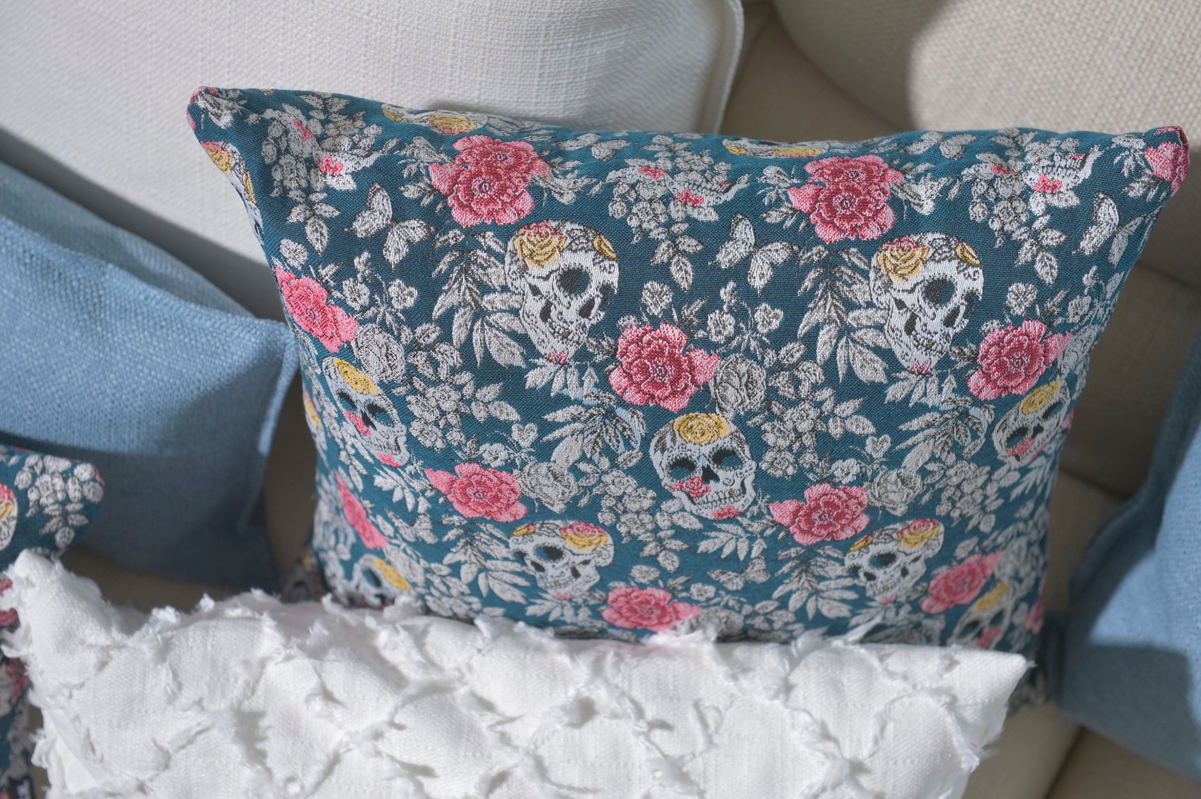 H.O.C.K. Dekokissen »Valentin« mit Totenkopf-Motiv, Kissenhülle mit Füllung, 1 Stück