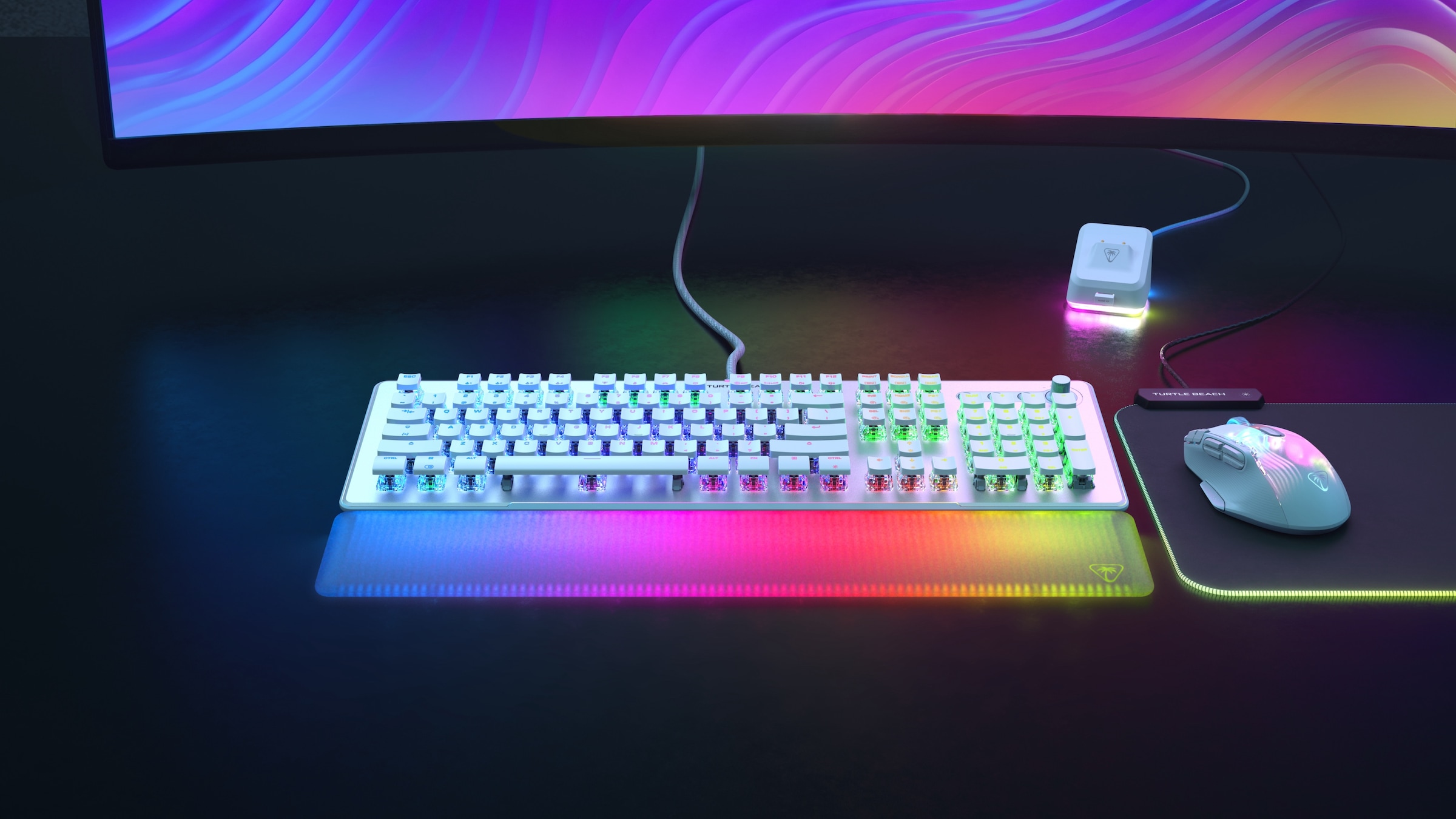 Turtle Beach Gaming-Tastatur »Vulcan II Max, Linear«, (Lautstärkeregler-Funktionstasten-Multimedia-Tasten-Profil-Speicher-Ziffernblock-verstellbare Füße-Handgelenkauflage)