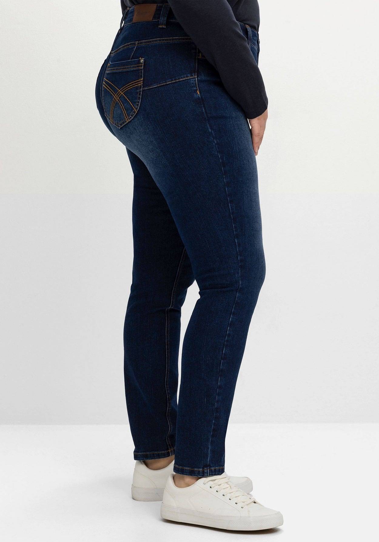 Sheego Stretch-Jeans »Jeans für sehr schmale Beine und mehr Bauch«