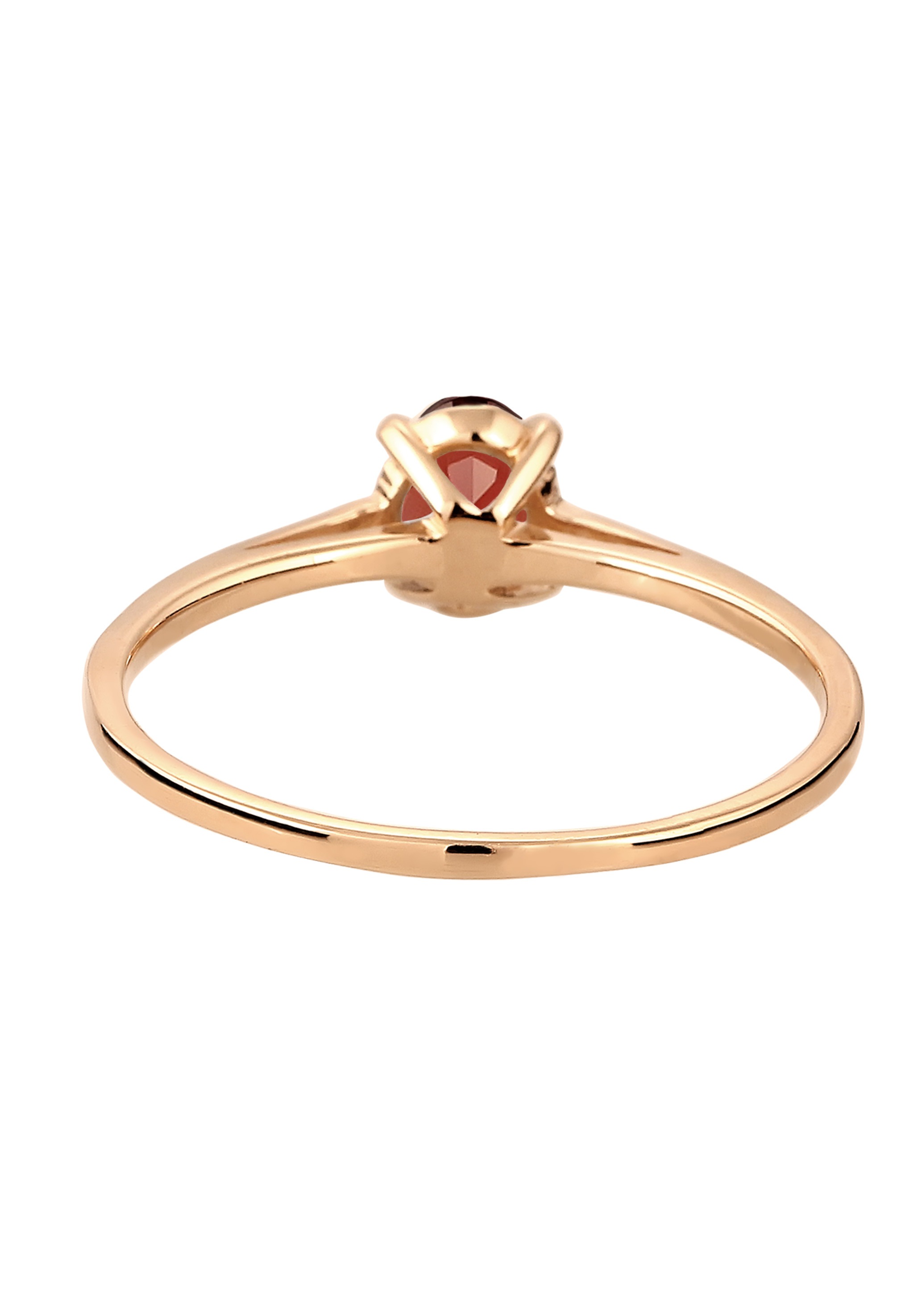Elli Premium Silberring »Ring Solitär Granat Dunkelrot 585 Gelbgold«