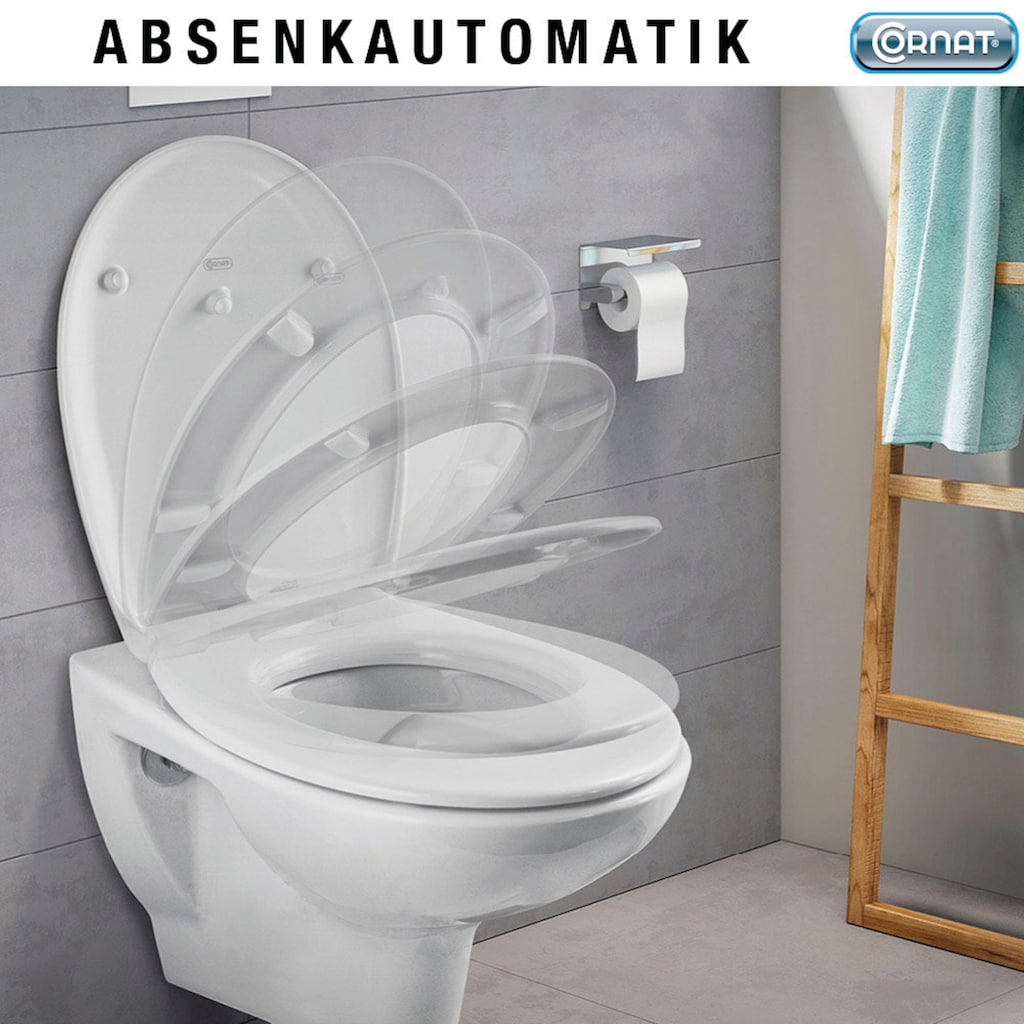 CORNAT WC-Sitz »Flaches Design - Pflegeleichter Duroplast - Quick up & Clean Funktion«