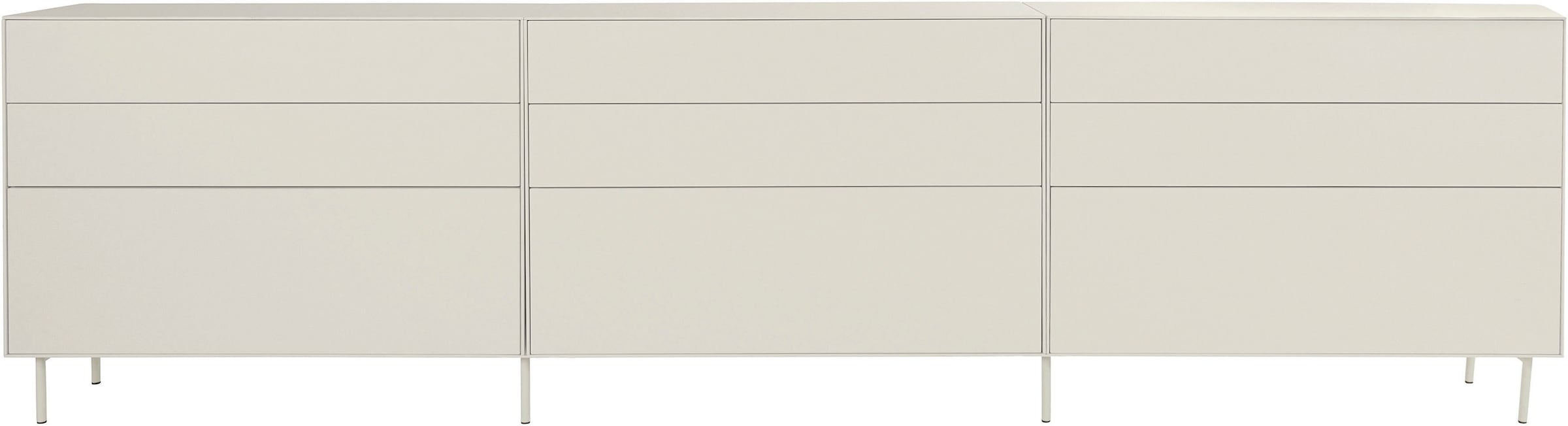 LeGer Home by Lena Gercke Sideboard »Essentials«, (3 St.), Breite: 335cm, MDF lackiert, Push-to-open-Funktion