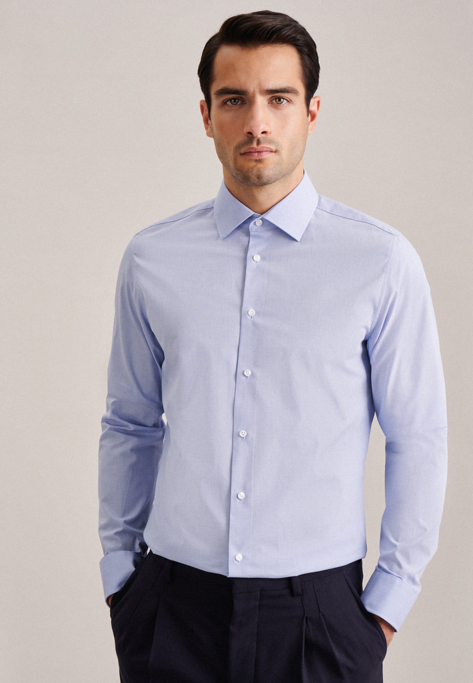 seidensticker Businesshemd »Slim«, Slim Extra langer Arm Kentkragen Uni