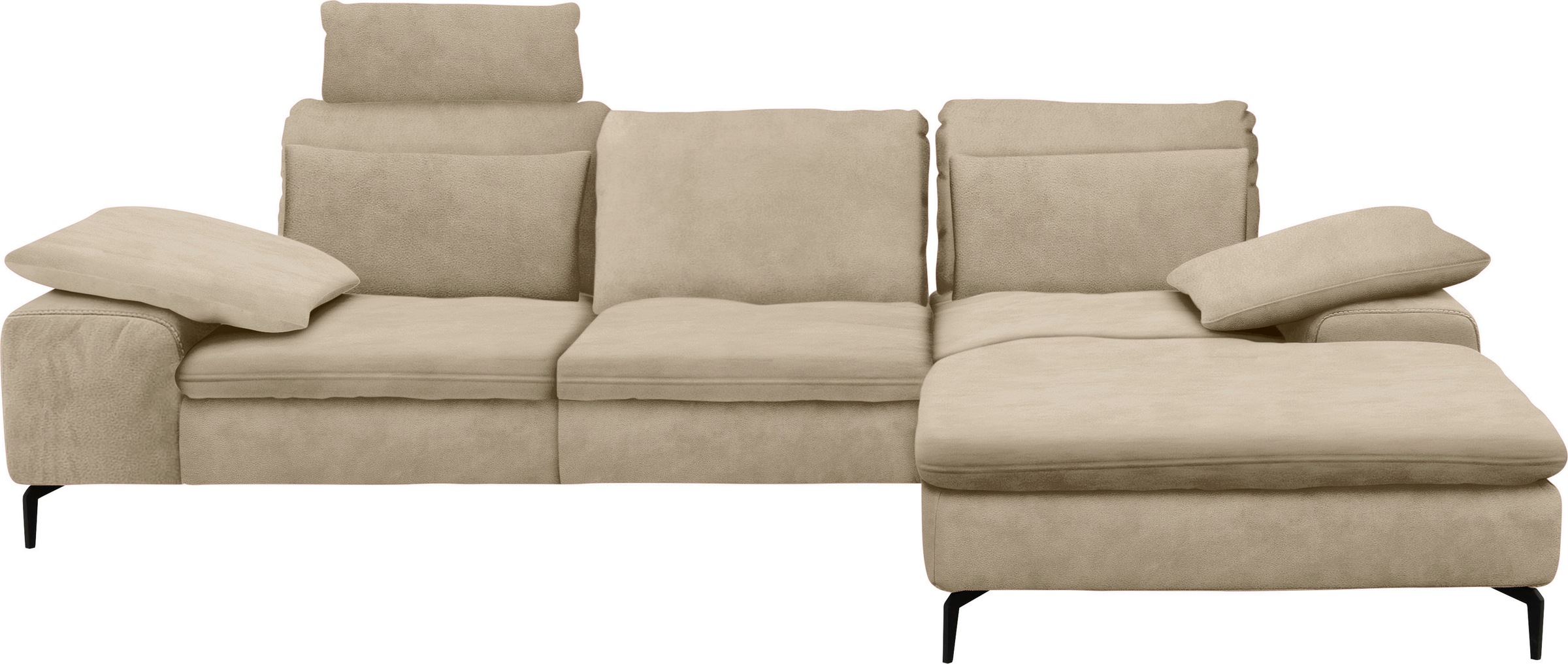 W.SCHILLIG Ecksofa »valentinoo, Designsofa, bequem, elegant und zeitlos, L-Form«, (Set), inklusive Hocker, mit Sitztiefenverstellung, Breite 299 cm