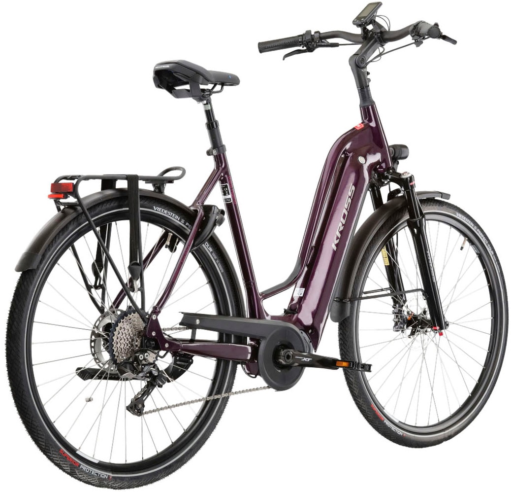 Kross E-Bike »E-Trekkingrad Trans Hybrid Prestige 630 28 Zoll lila«, 11 Gang, Shimano, DEORE XT DI2 M8050, Mittelmotor 250 W, Pedelec, Elektrofahrrad für Damen