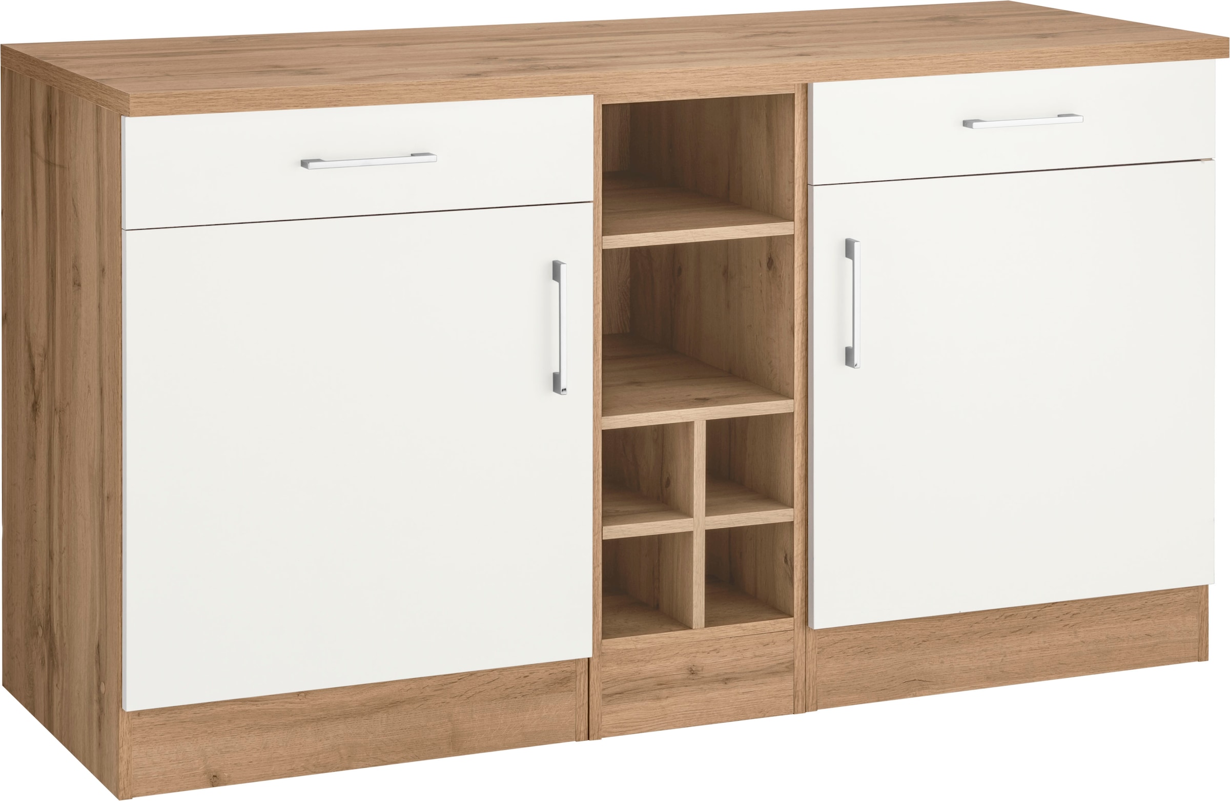 KOCHSTATION Unterschrank »KS-Colmar« 150 cm breit, 2 Schubkästen, 2 Türen, 6 Fächer, für viel Stauraum