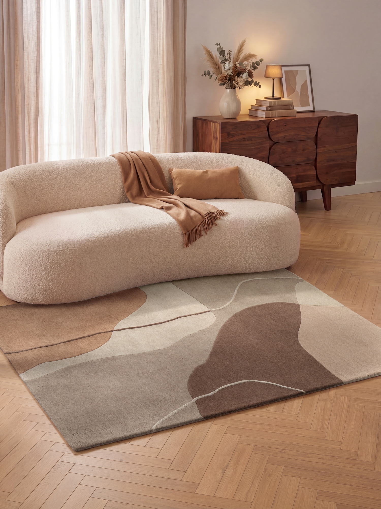 Villeroy & Boch Wollteppich »Muse« rechteckig 17 mm Höhe Wolle, Natur,Handgemacht, Abstrakt, Kurzflor, Wohnzimmer, Schlafzimmer