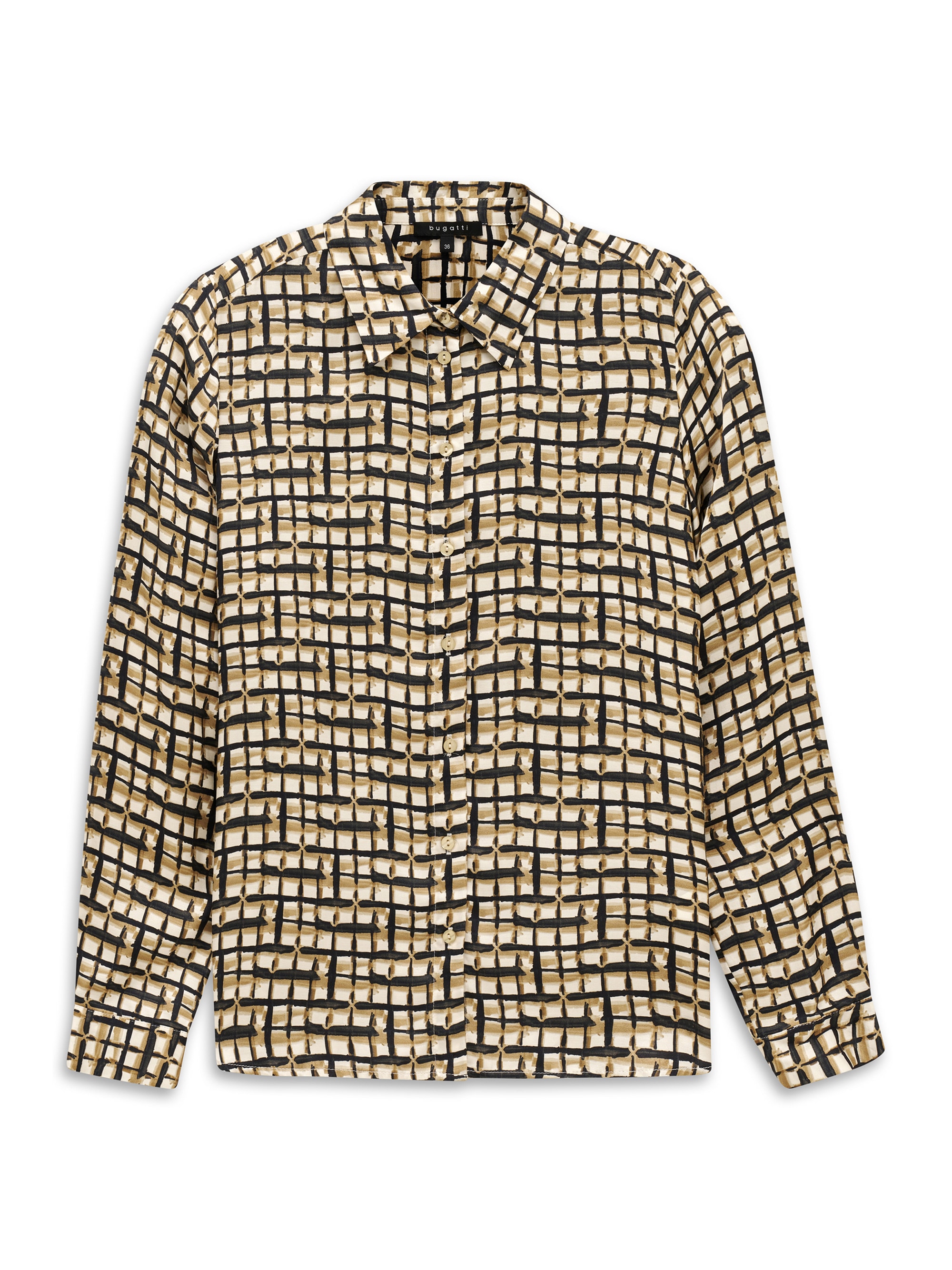 bugatti »Modern Fit« Modern Fit Viskose Hemdkragen Grafikmuster