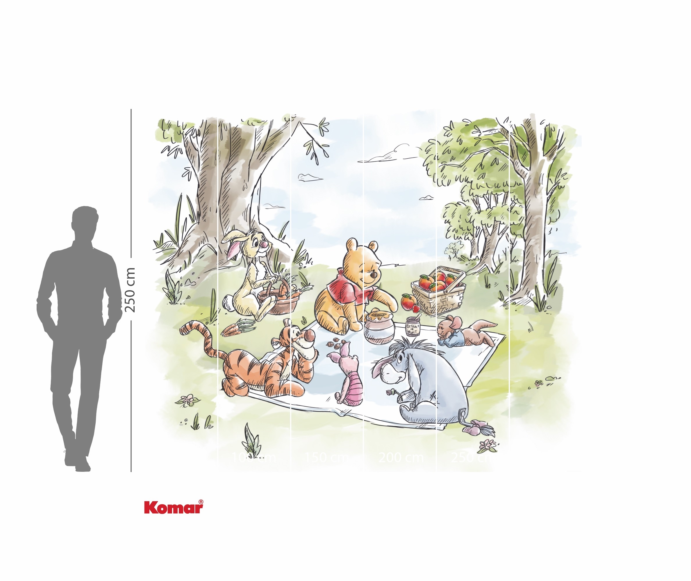 Komar Kindertapete »Disney Winnie the Pooh Nice for Picnics«, bedruckt