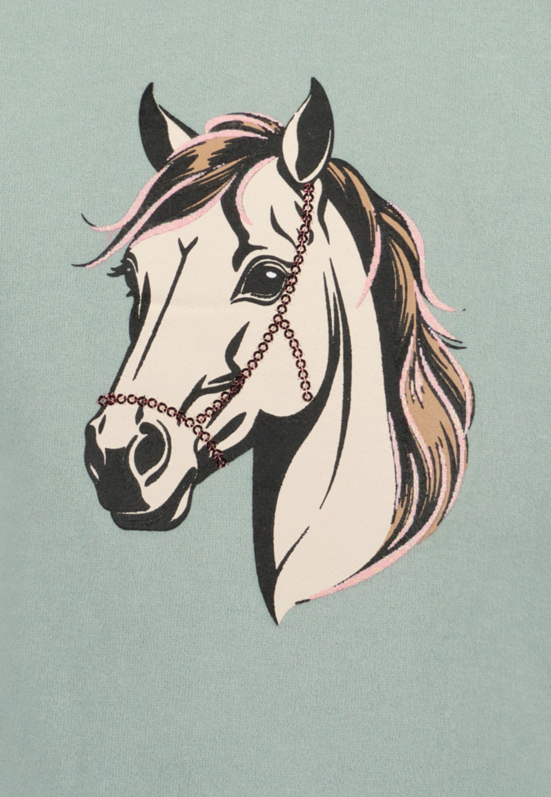 Blue Seven Sweatshirt mit hochwertigem Pferdemotiv mit Pailletten