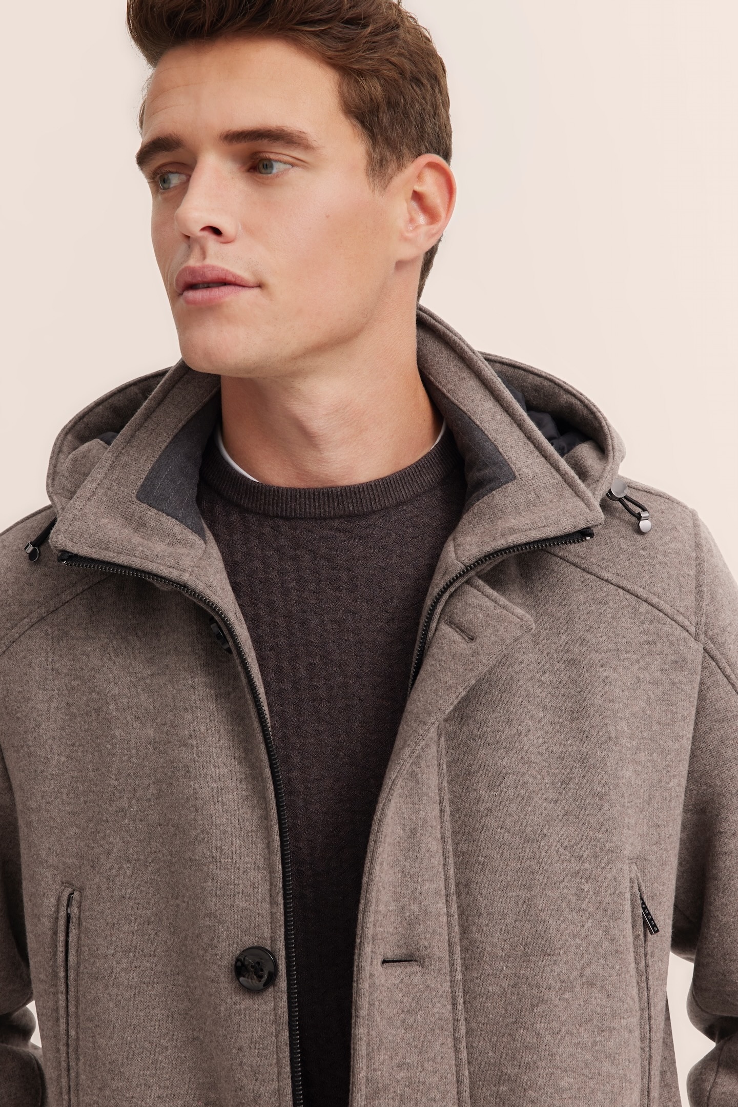 bugatti Kurzjacke mit Kapuze mit Steppnähten