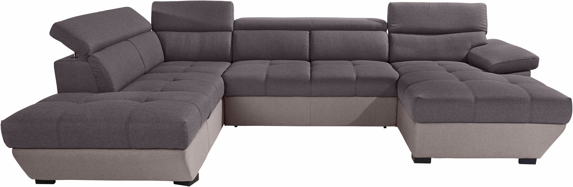 COTTA Polstergarnitur »Speedway U-Form«, (Set), Set bestehend aus: Wohnlandschaft mit Kopfteilverstellung & Hocker