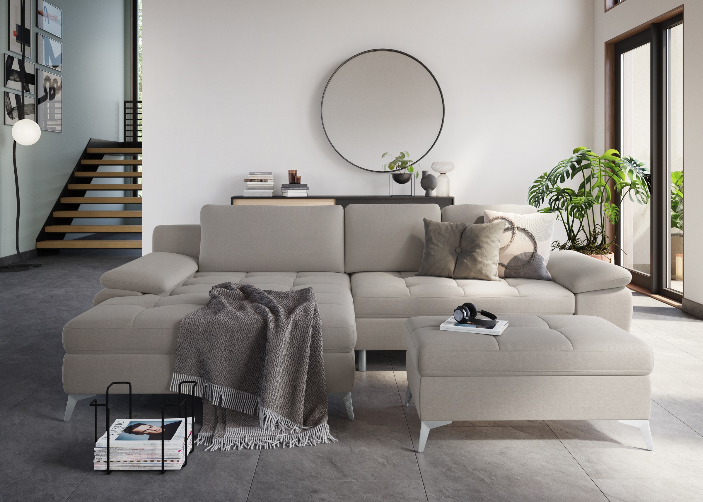sit&more Ecksofa »Latigo L-Form«, mit Mega-Recamiere, wahlweise mit Bettfunktion und Bettkasten