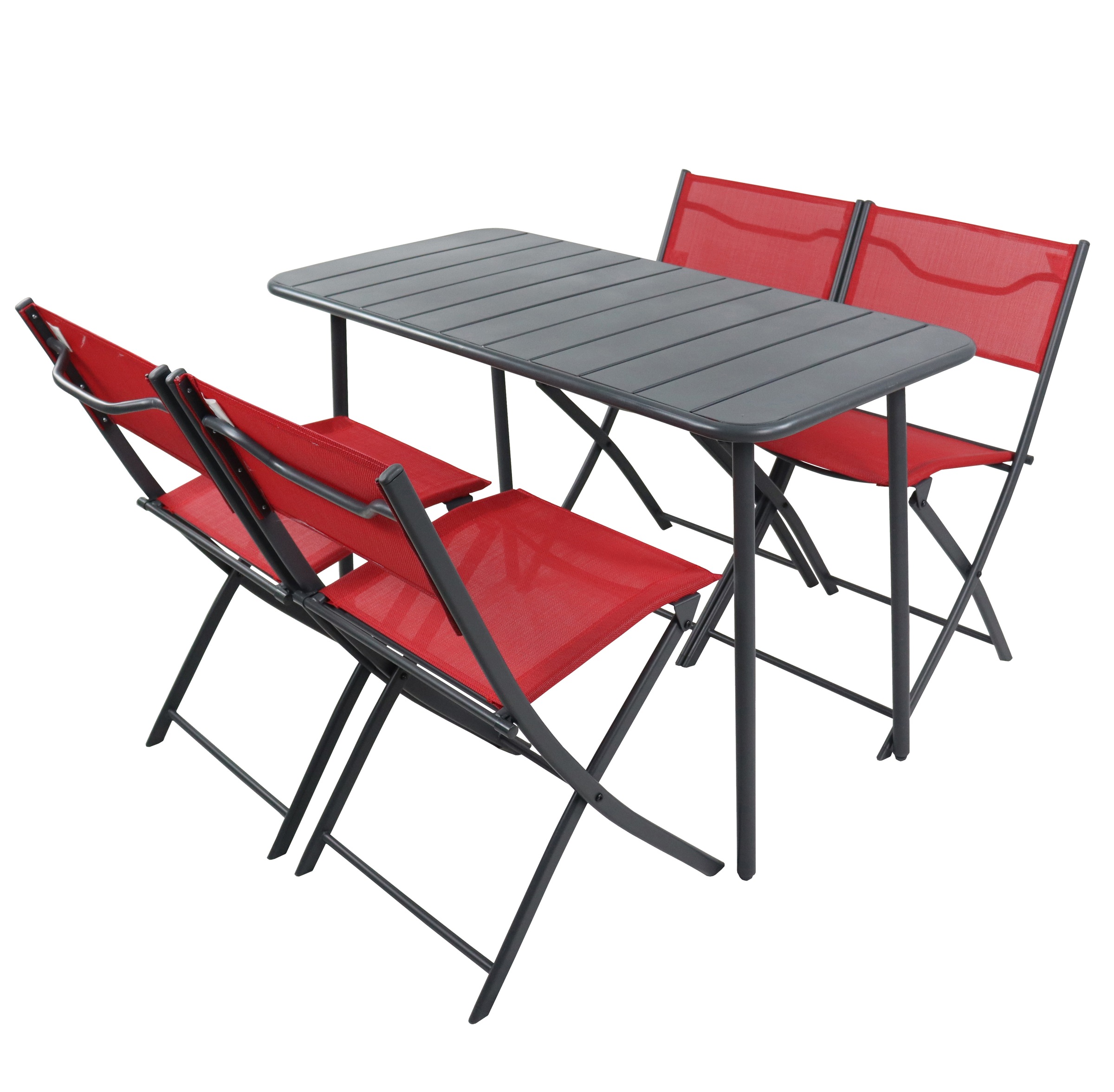 VCM Garten-Essgruppe »VCM 5-tlg Gartenmöbel Set | Sitzgruppe Essgruppe | 1xTisch, 4x Stühle | Tisch Maße ca. H. 72 x B. 110 x T. 55 cm | Klappbar | Garten Set - Sumila« Sumila, 5 Stk. tlg.