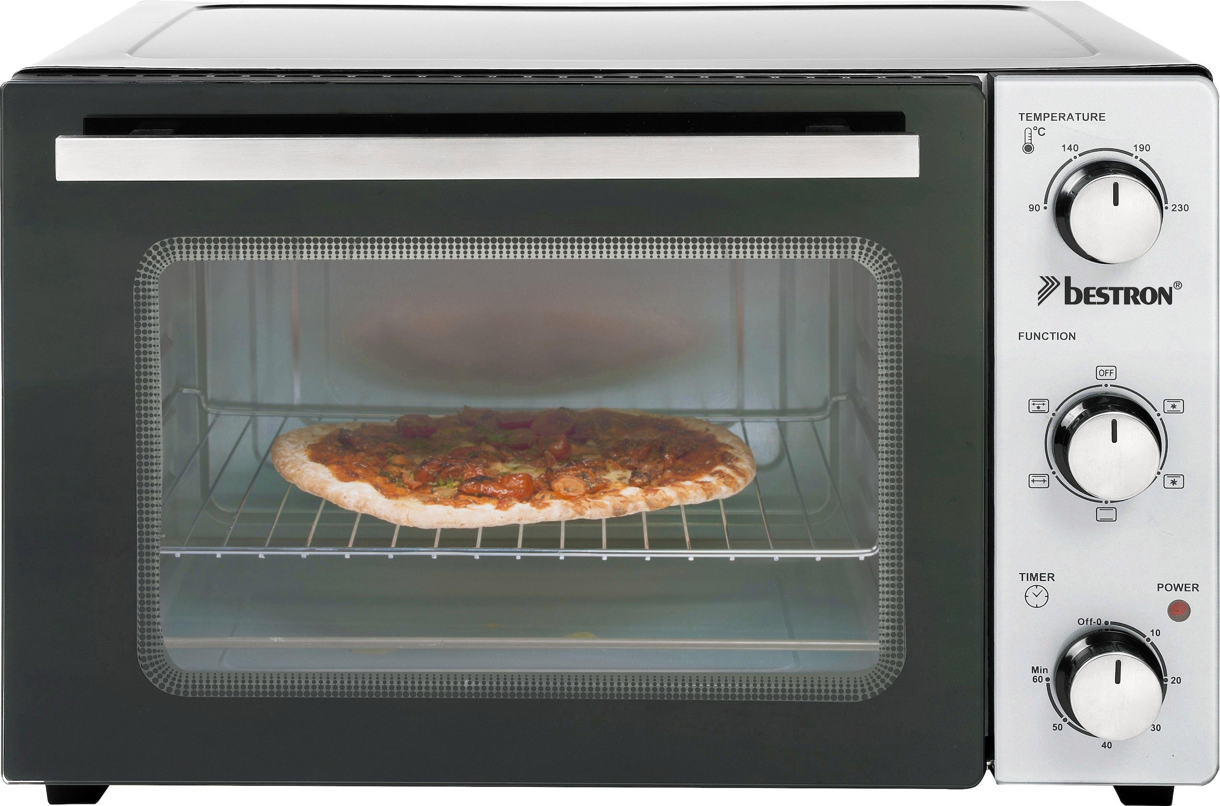 bestron Minibackofen »2-in-1 Gerät«, mit Drehspieß, 1500 W, Edelstahl, Schwarz