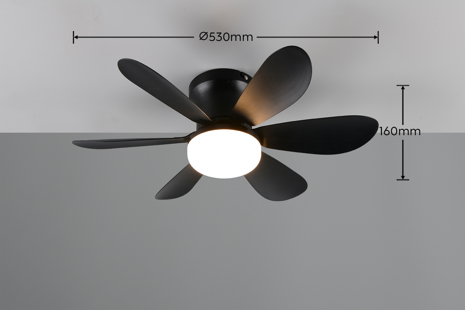 REALITY Leuchten LED Deckenleuchte »LUND mit Ventilator, Deckenventilator mit Licht inkl Fernbedienung« LED-Board 1 Stk. warmweiß - kaltweiß 3 Geschwindigkeiten Timer Vor- & Rücklauf LED dimmbar CCT Nachtlicht