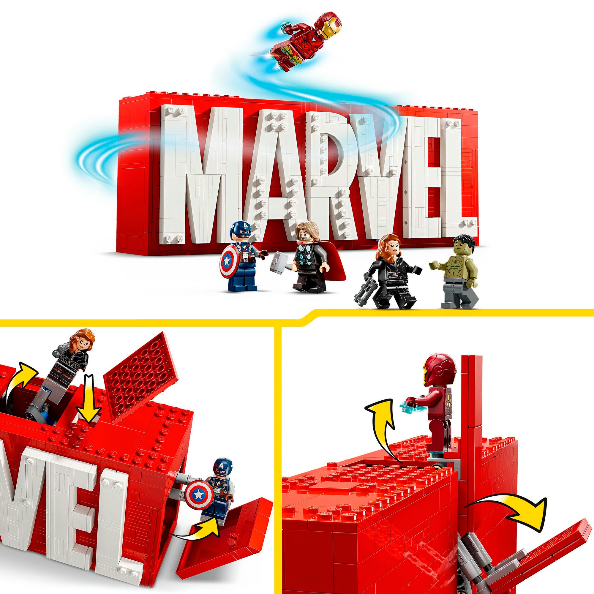 LEGO® Konstruktionsspielsteine »MARVEL Logo & Minifiguren (76313), LEGO Super Heroes«, (931 St.), Made in Europe