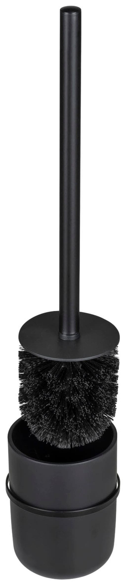 WENKO WC-Garnitur »Turbo-Loc® Carpino«, aus Kunststoff-Metall, schwarz, Befestigen ohne Bohren