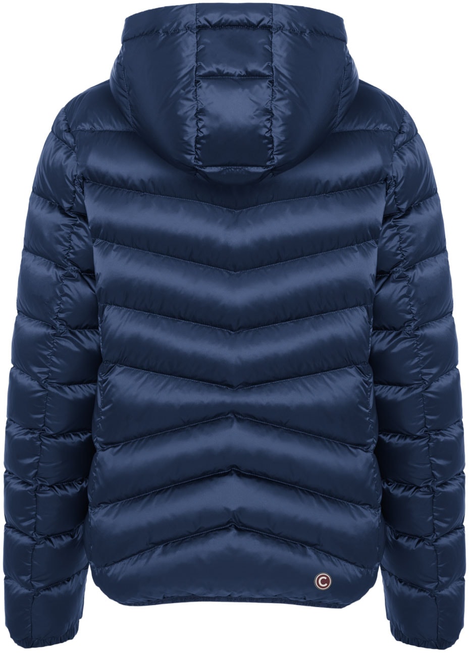 Colmar Daunenjacke mit Kapuze mit glänzendem Finish, schmale Passform, 2-Wege-Zipper