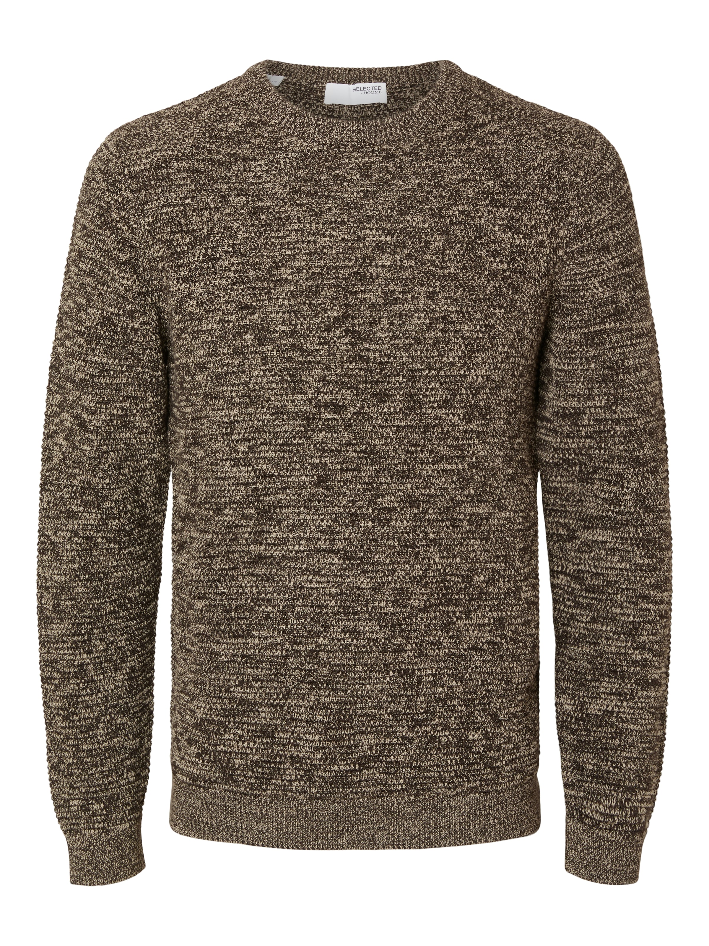 SELECTED HOMME Rundhalspullover »SLHVINCE LS KNIT BUBBLE CREW NECK NOOS«