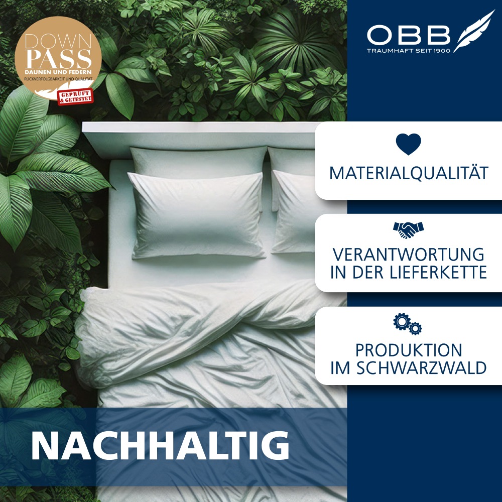 OBB Daunenbettdecke »Edition 125 Jahre, Bettdecken für Sommer und Winter« extraleicht Füllung 90% Daunen, 10%Federn 1 Stk. tlg. Bettdecke 135x200 cm, 155x220 cm & weitere Größen, Made in Germany