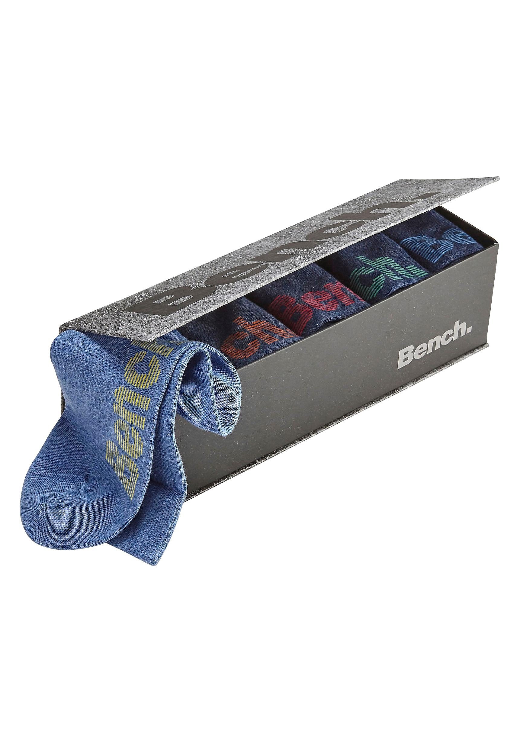 ♕ Logos verschiedenfarbigen mit Bench. Socken, bei 6 (Box, Paar),