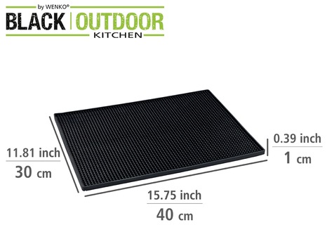 WENKO Abtropfmatte »Maxi«, 40 x 30 cm, Black Outdoor Kitchen Zubehör mit  Noppenstruktur mit 3 Jahren XXL Garantie