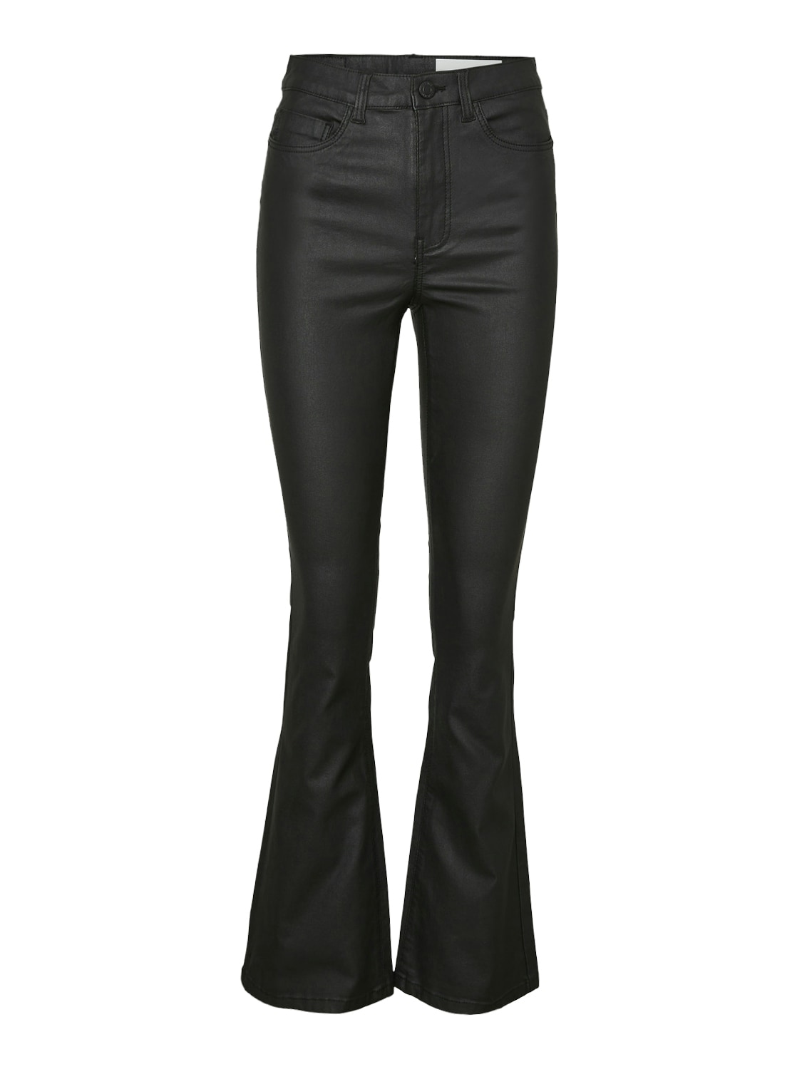 Noisy may Lederimitathose »NMSALLIE HW FLARE COATED PANTS NOOS«
