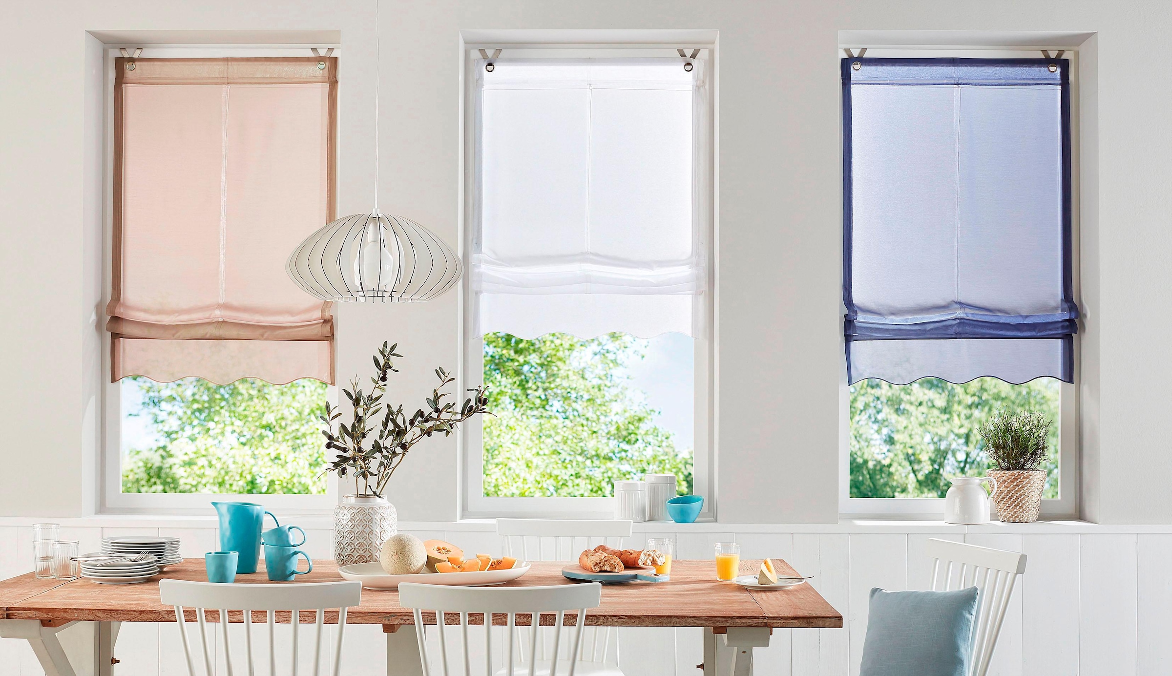 kaufen home Voile, ohne my online Transparent, »Carpi«, Hakenaufhängung, Polyester mit Bohren, Raffrollo