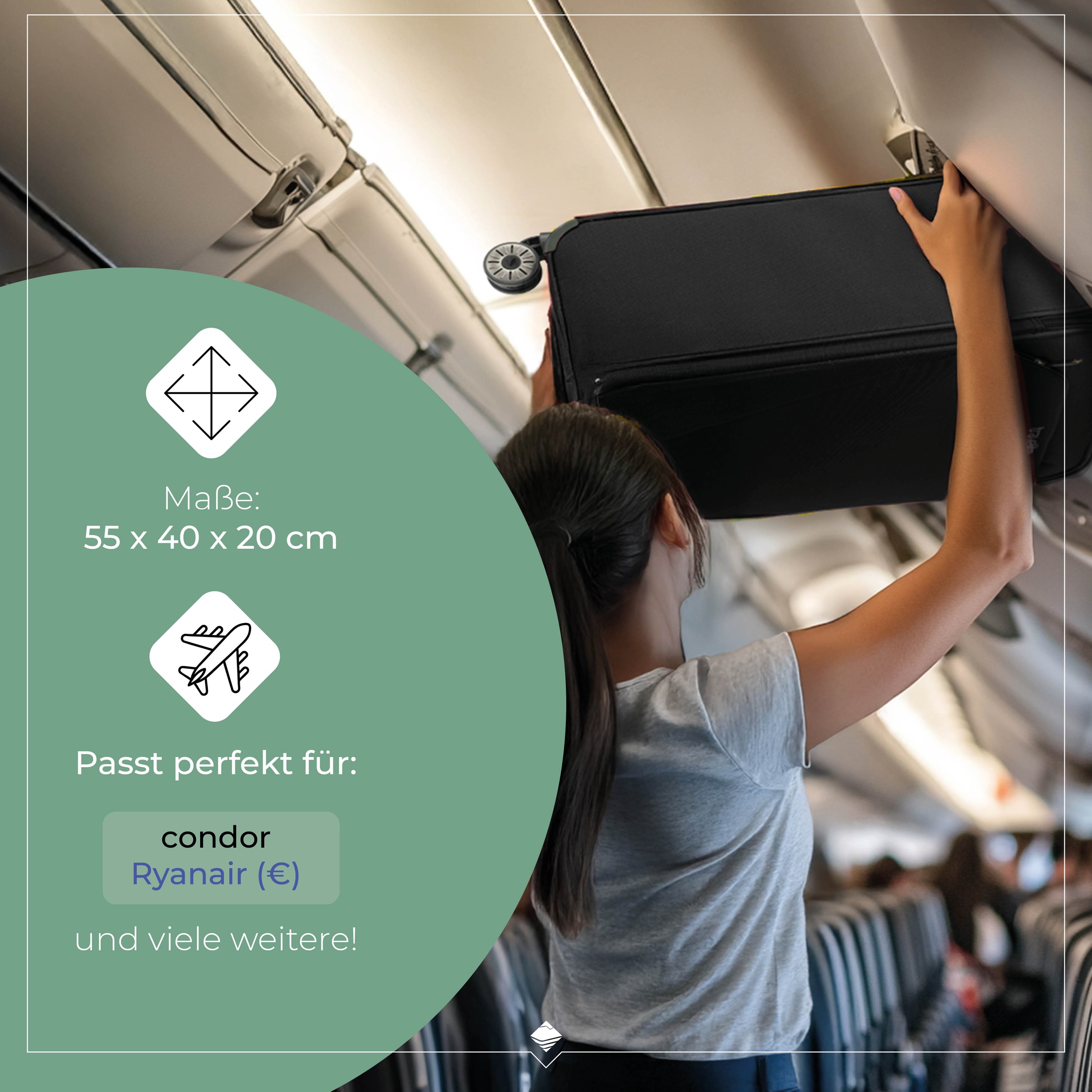 travelite Handgepäck-Trolley »JETPACK Multi 2 Cabin Handgepäck Koffer« 41 l 2 Rollen Weichgepäck, passend für Ryanair, Condor und viele gängige Airlines
