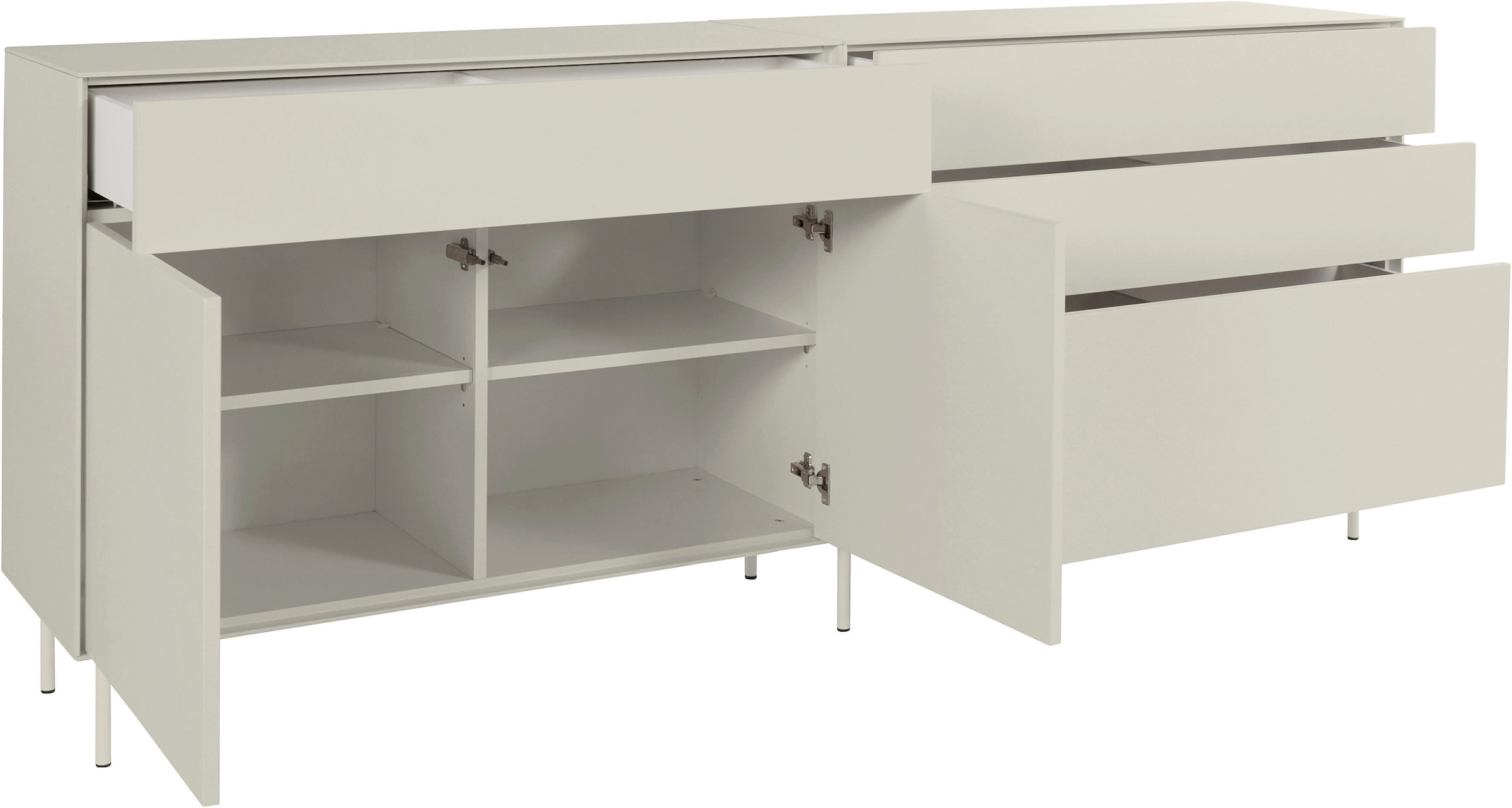LeGer Home by Lena Gercke Sideboard »Essentials«, (2 St.), Breite: 224cm, MDF lackiert, Push-to-open-Funktion