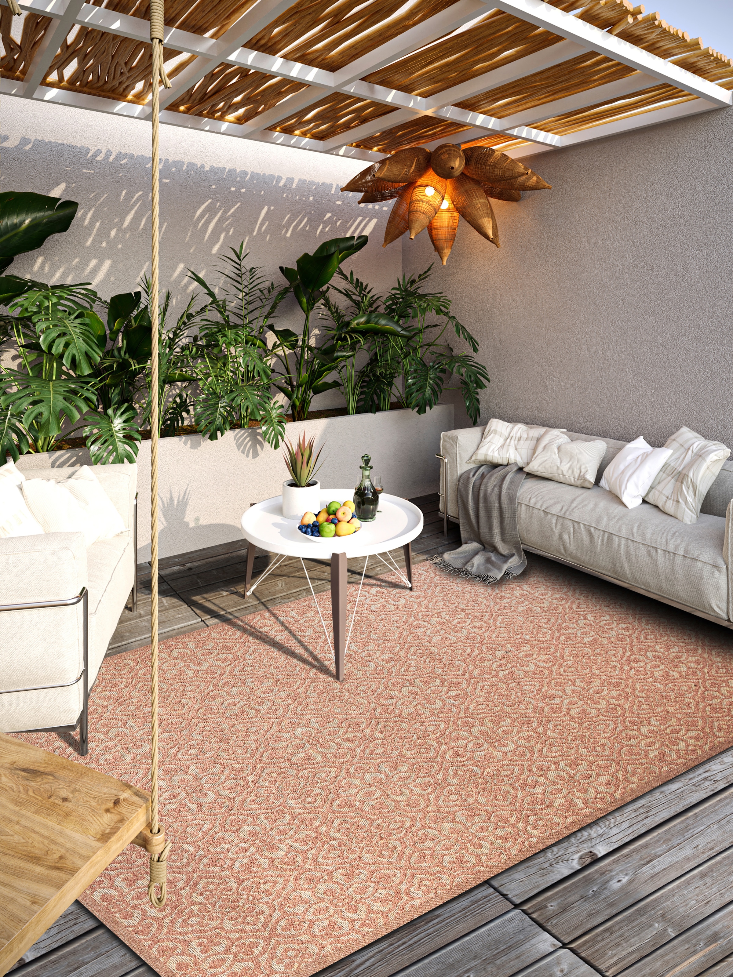 Villeroy & Boch Outdoorteppich »Julie«, rechteckig, 4 mm Höhe, In-& Outdoor, Flachgewebe, wetterfest, Terrasse, Balkon, modern, Trend