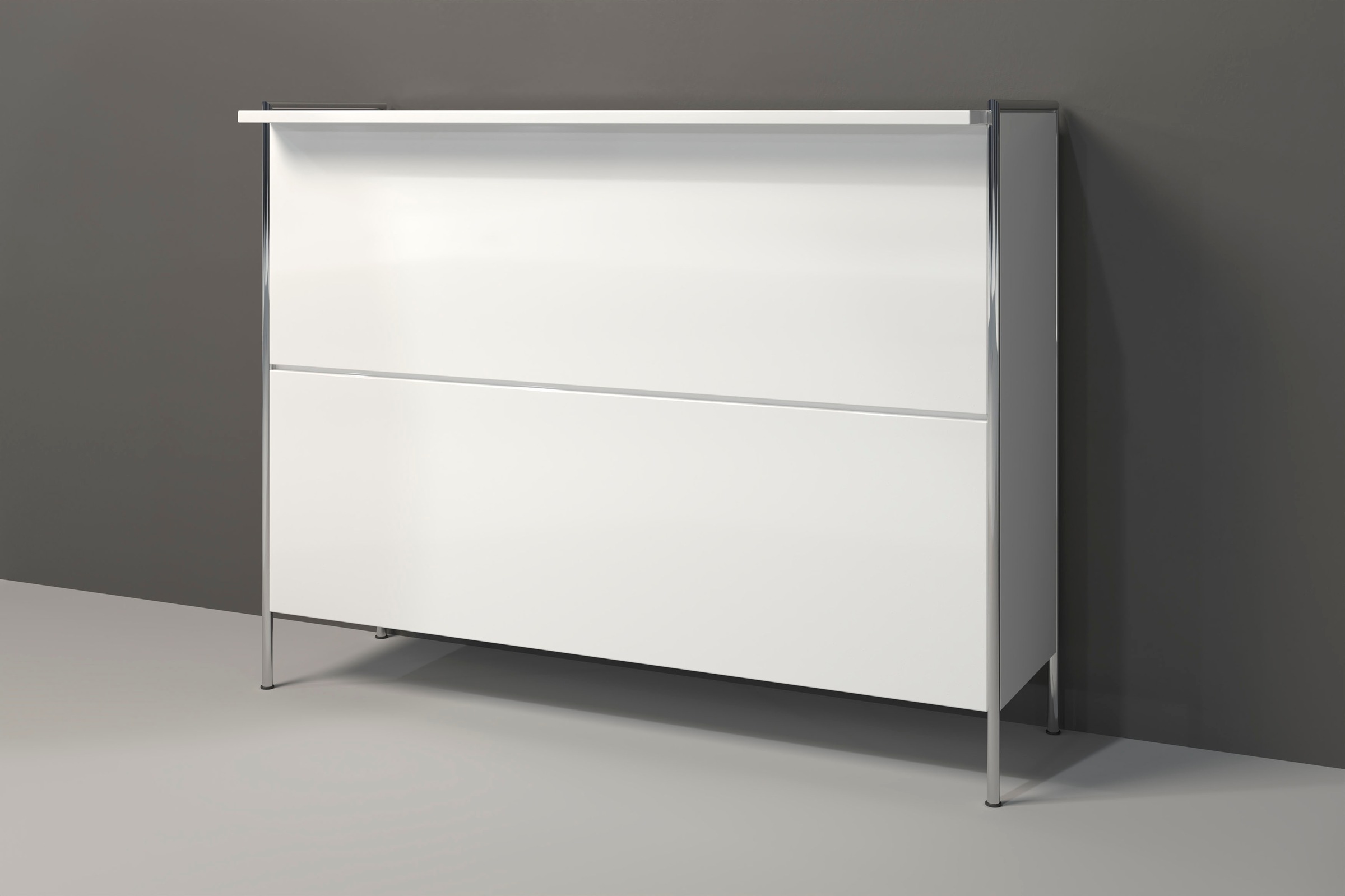 Places of Style Tresentisch »Imperia«, Mobile Bar mit Chromrahmen, viel Stauraum - (B/T/H) 140/48/109 cm