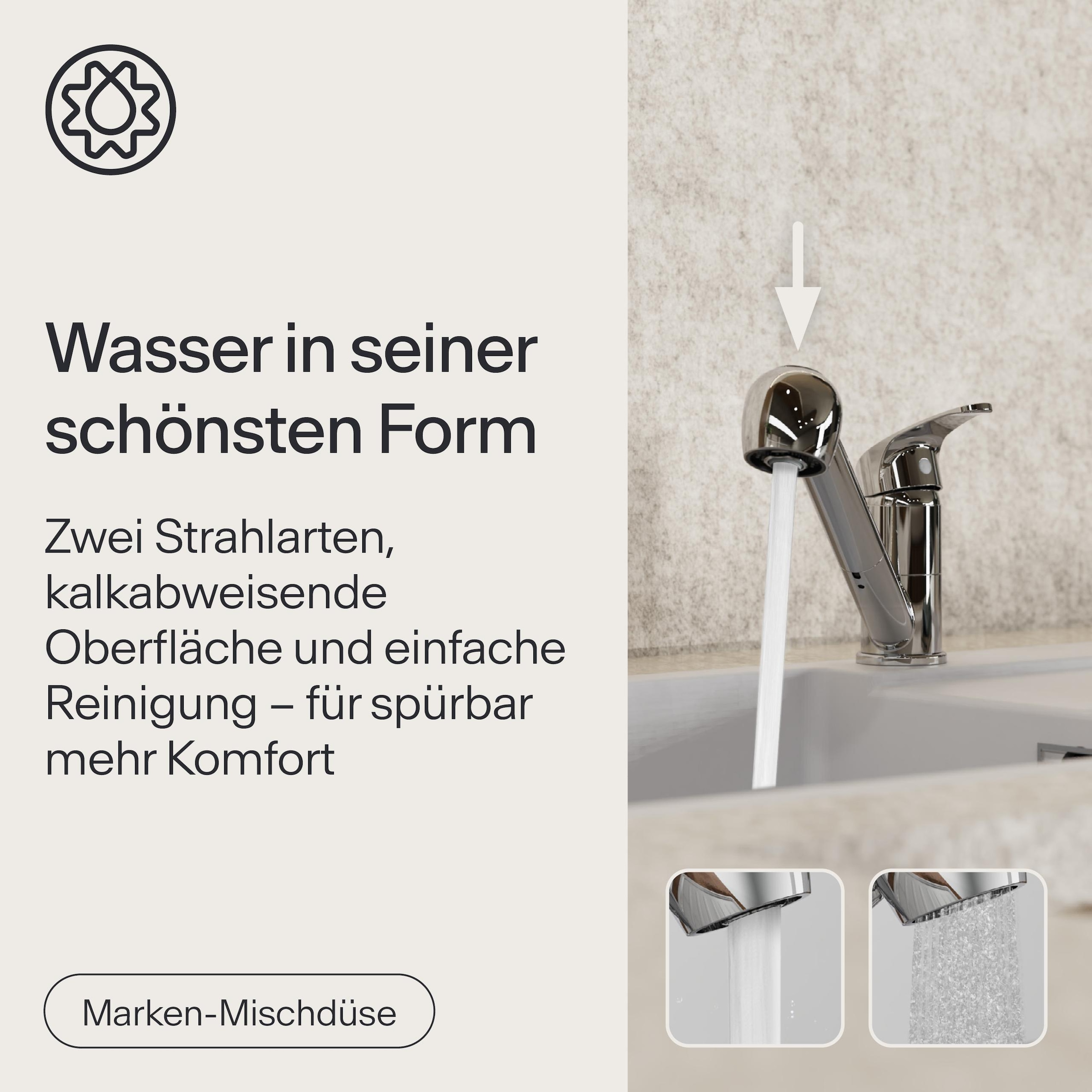 WASSERWERK Spültischarmatur »WK 7, Wasserhahn, Küche, Einhebelmischer« 90° schwenkbar, 2-fach verstellb., herausziehbar