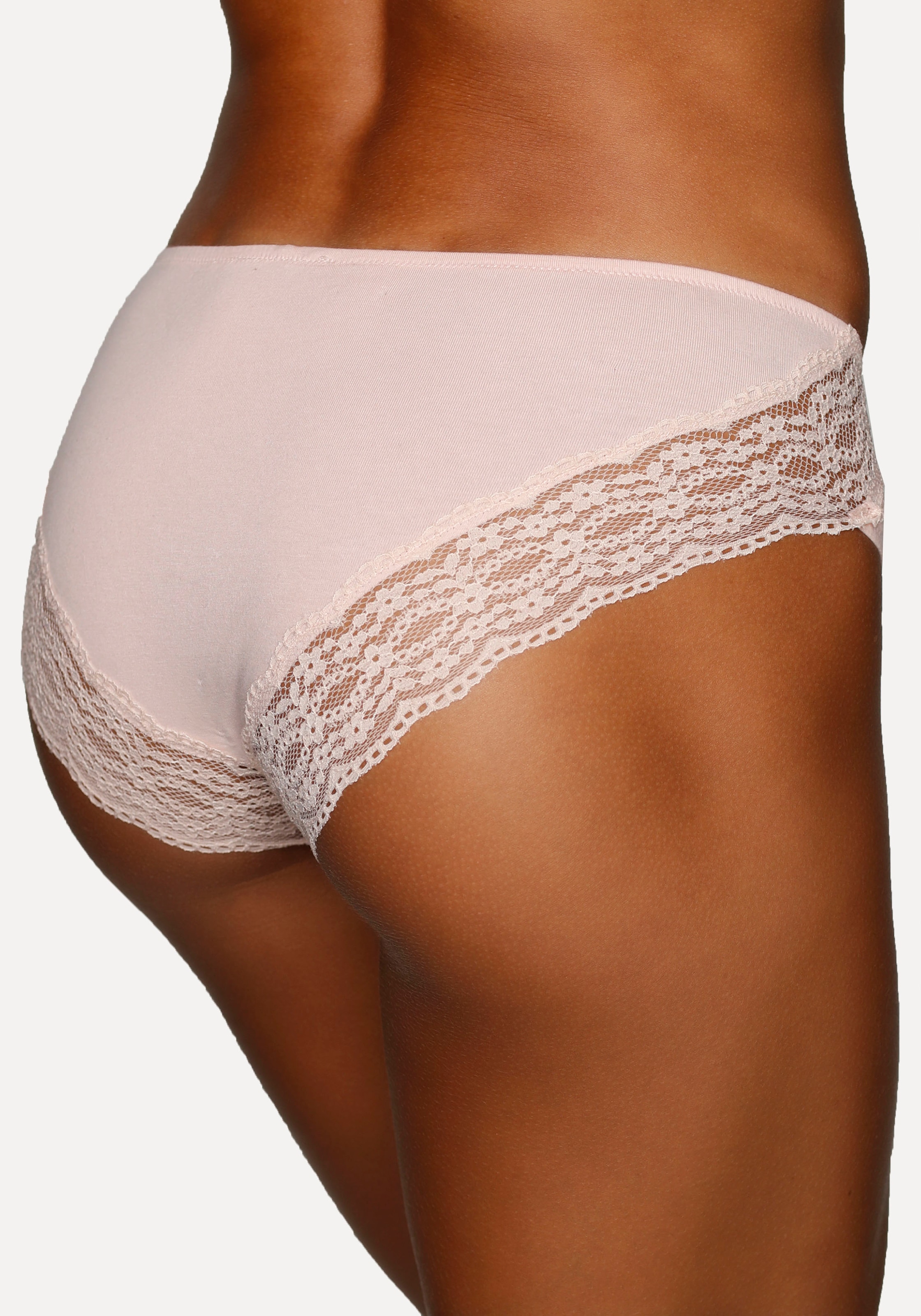 Vivance Jazz-Pants Slips 3er-Pack,  aus elastischer Baumwolle mit floraler Spitze