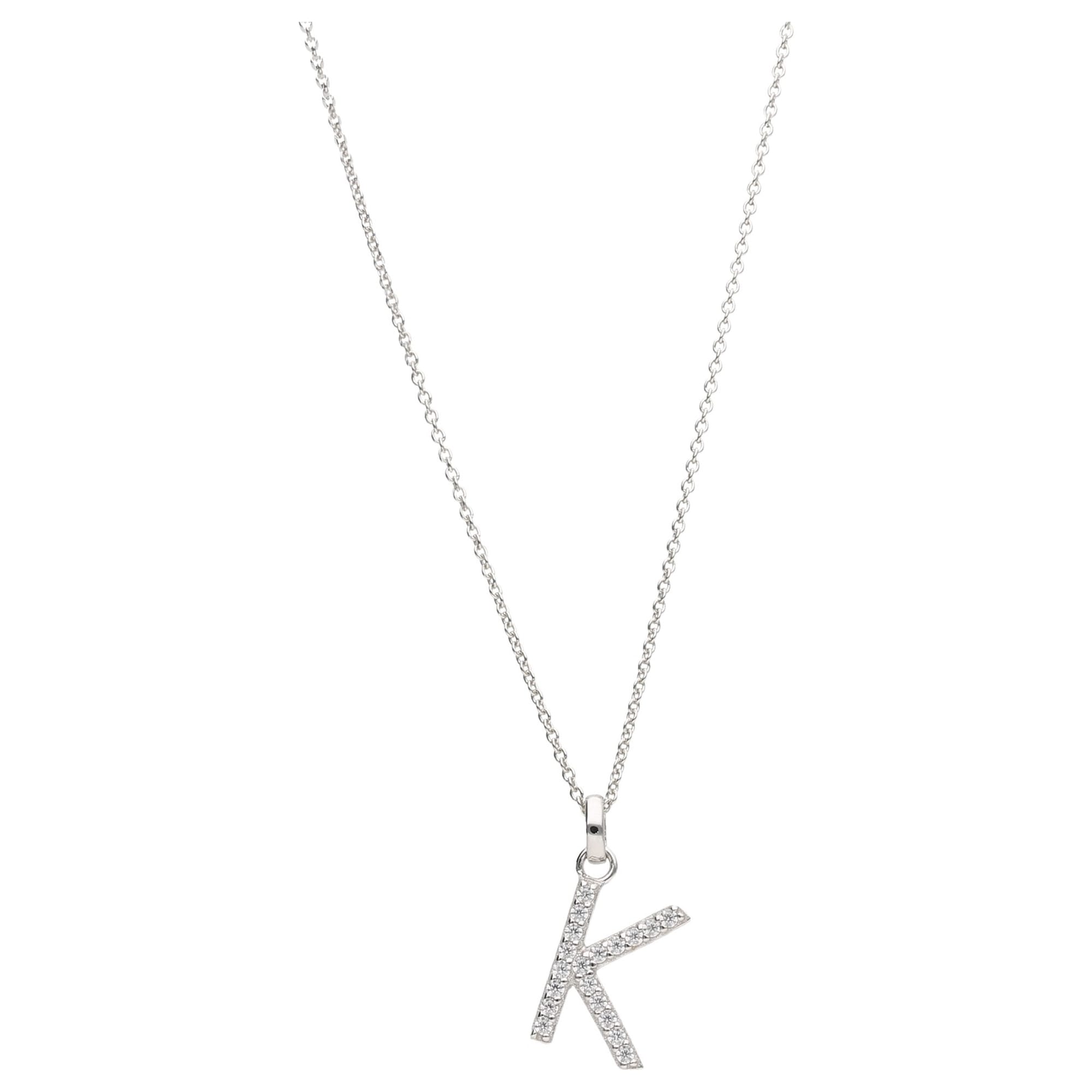 Kette mit Anhänger »Kette Buchstabe K mit Zirkonia Steine, Silber 925«