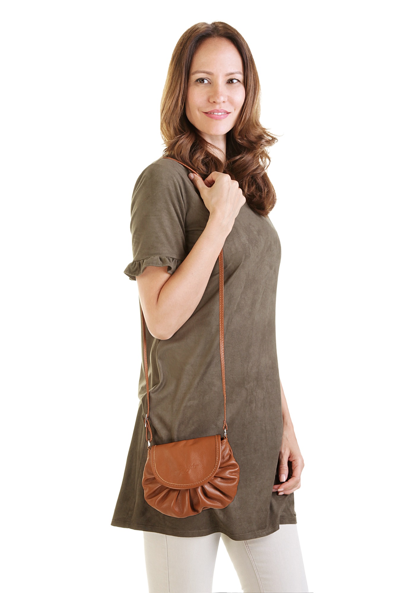 Samantha Look Umhängetasche, echt Leder, Made in Italy