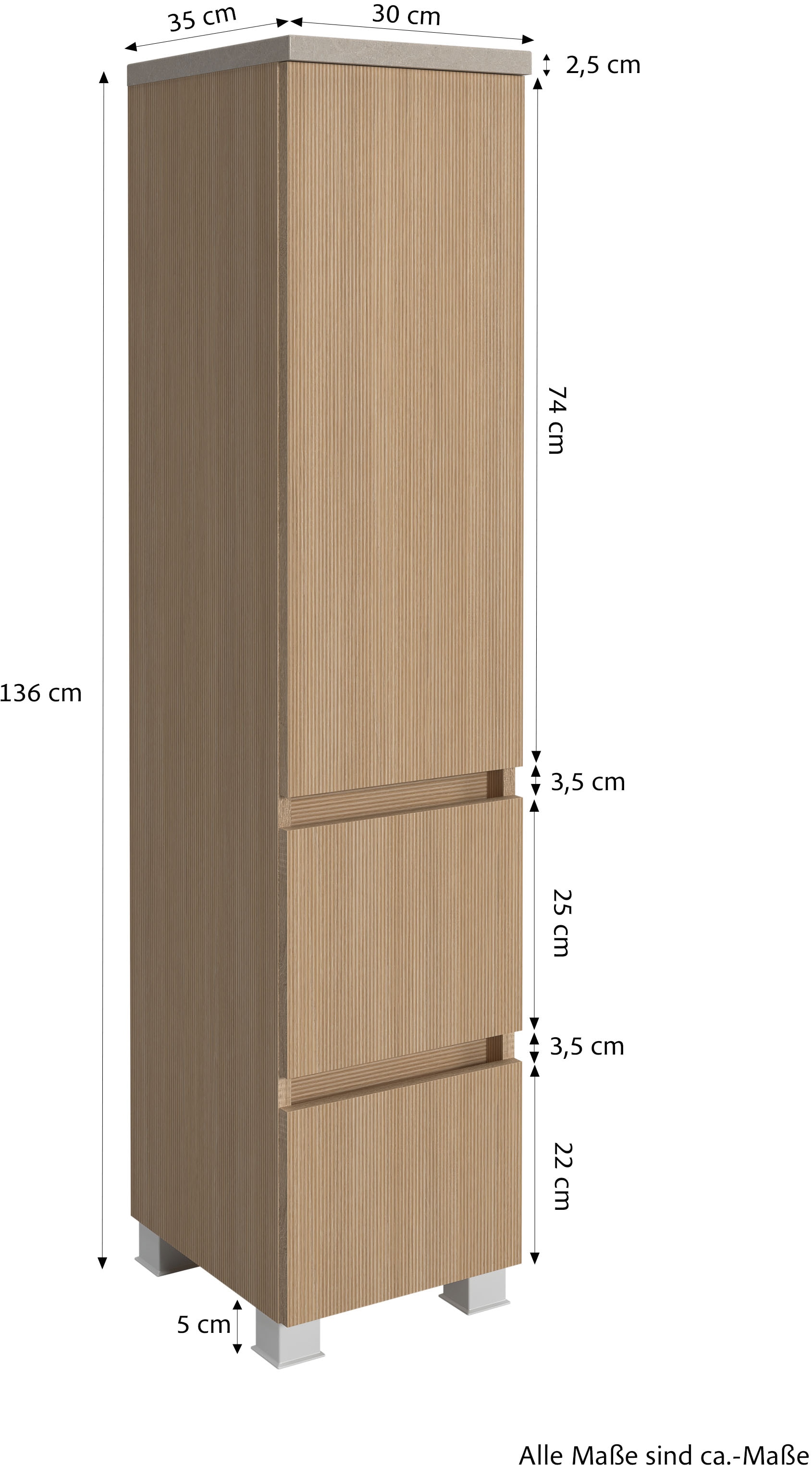 welltime Badmöbel-Set »EIXO, Set aus Spiegelschrank, Waschtisch und Midischrank«, Set 110 cm breit, Badmöbel mit LED-Beleuchtung