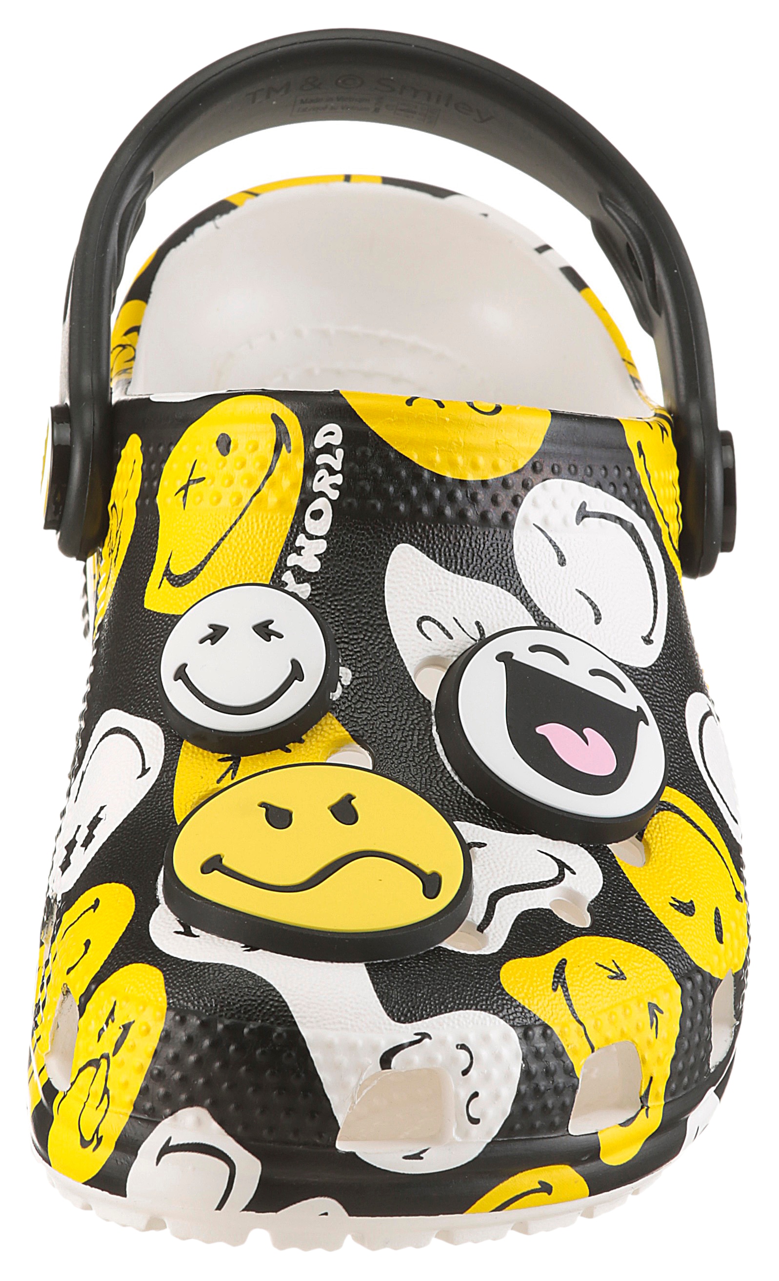 Crocs Clog »Smiley Classic Clog«  Hausschuh, Homeslipper mit allover Muster