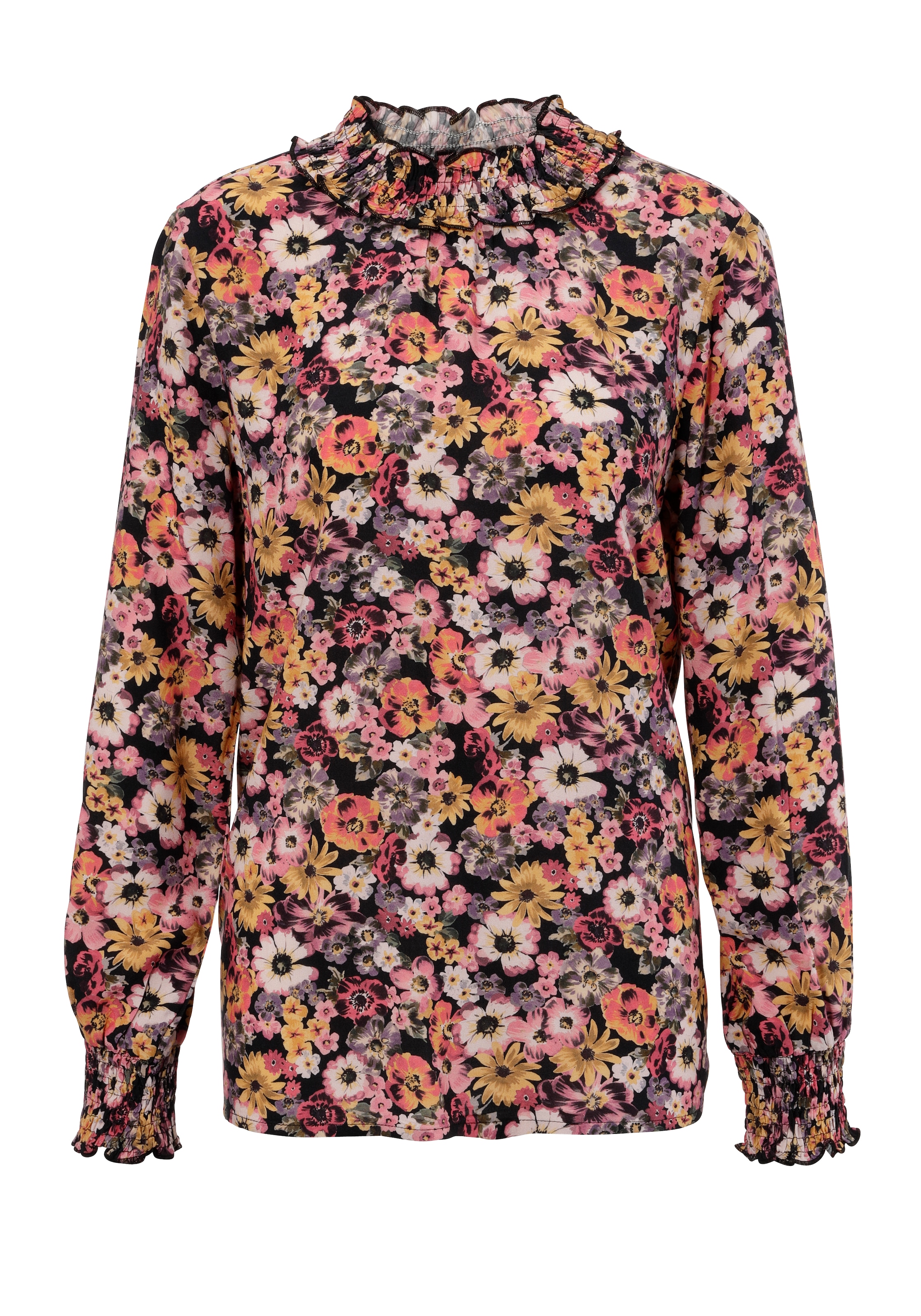 Aniston CASUAL Schlupfbluse, mit romantischen, farbenfrohen Blüten bedruckt